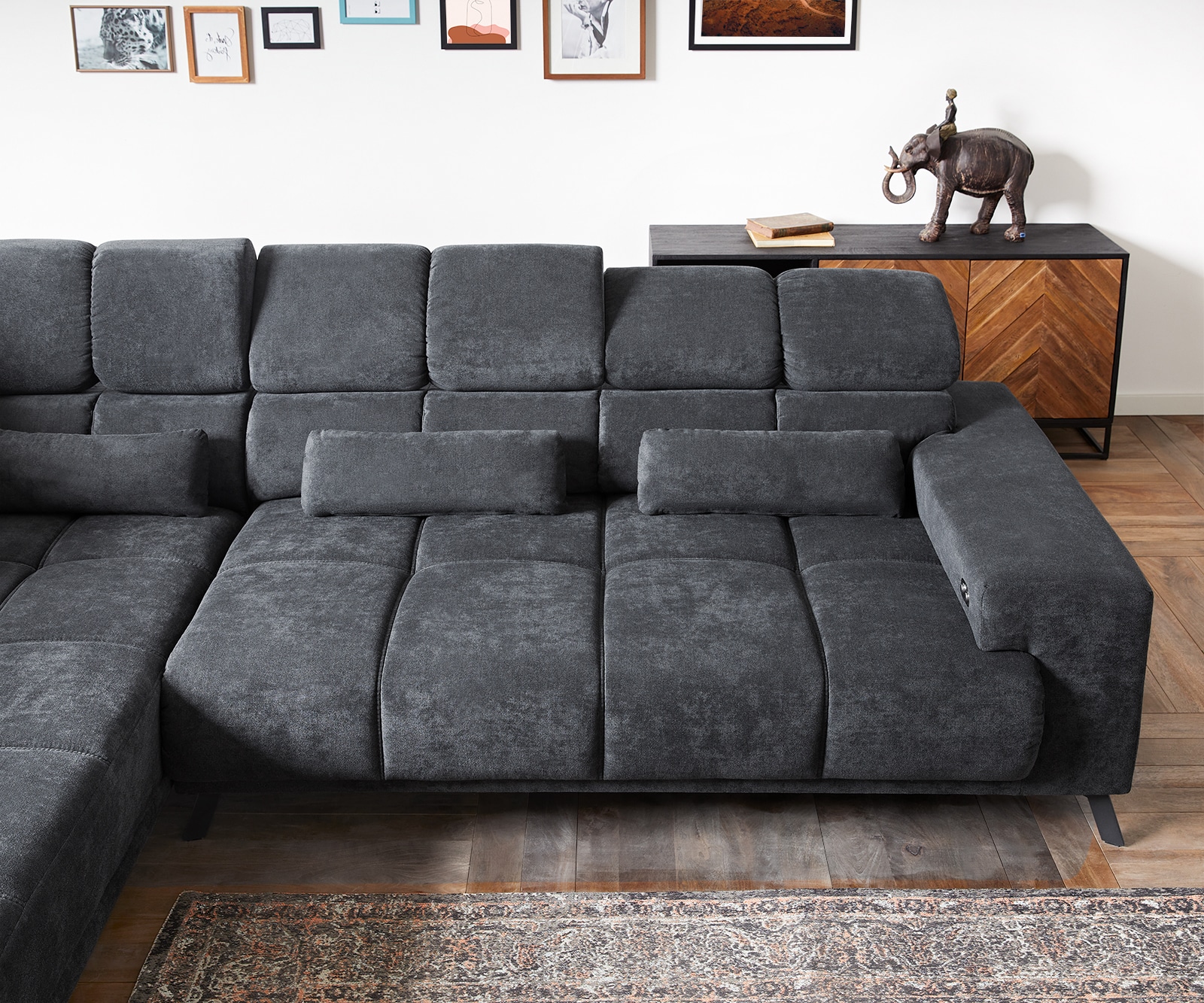 Ecksofa Catan 295x230 Mikrofaser Anthrazit Ottomane links inkl. elektrischer Sitztiefenverstellung 4 Ecksofa Catan 295x230 Mikrofaser Anthrazit Ottomane links inkl. elektrischer Sitztiefenverstellung 4