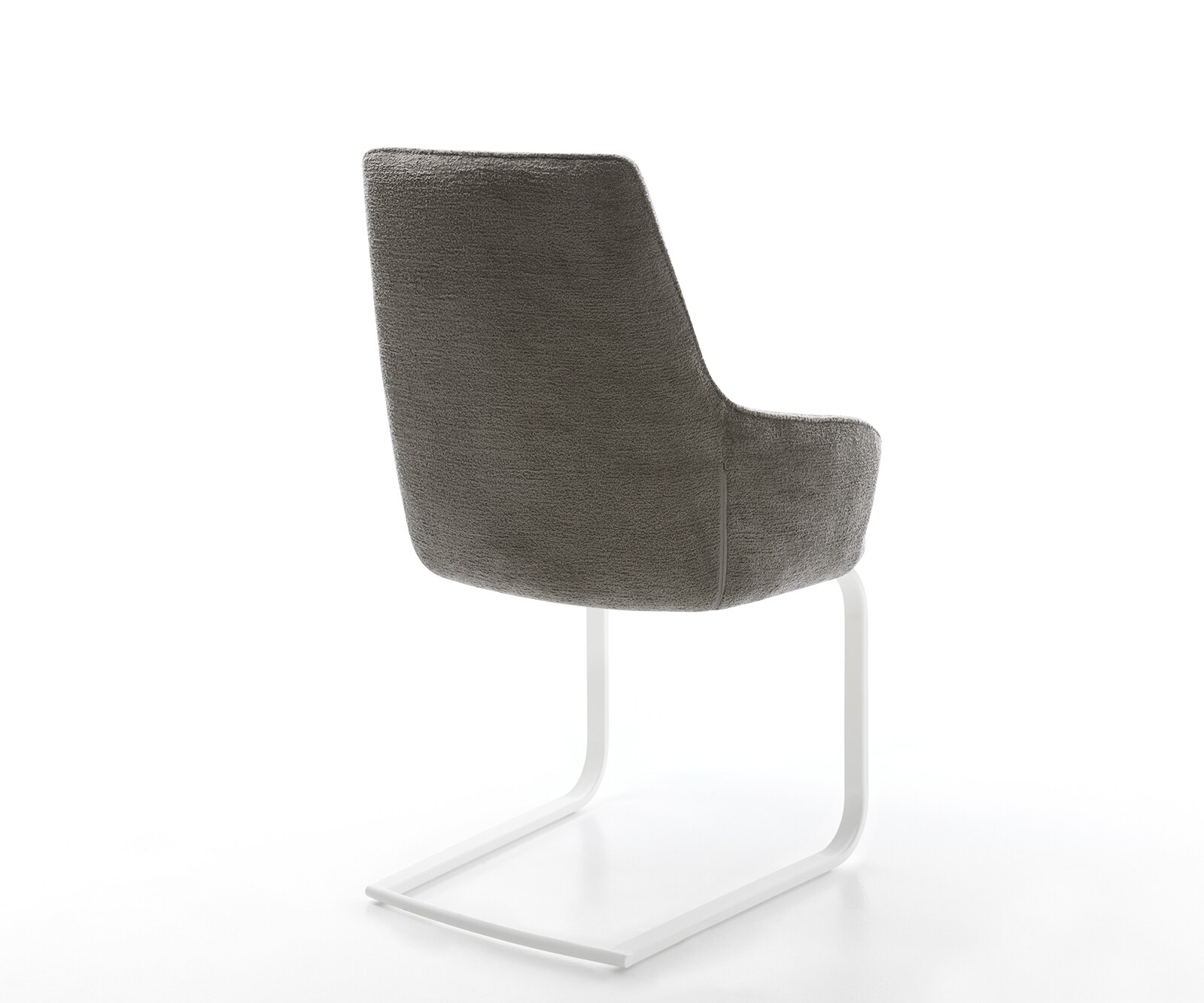 Freischwinger Zelia-Flex mit Armlehnen Bouclé Soft Schlamm Freischwinger flach Weiß Taschenfederkern 5