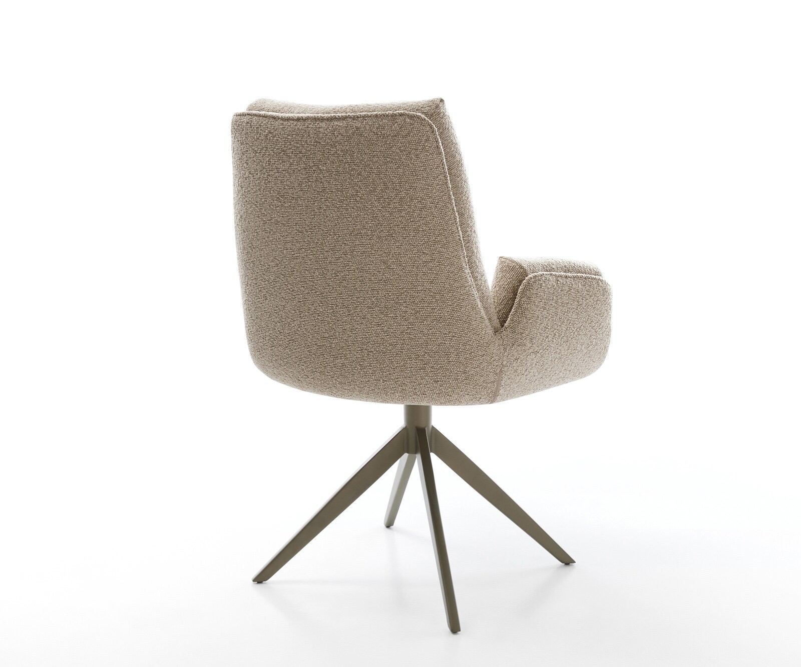 Drehstuhl Clea-Flex Bouclé Schlamm Kreuzgestell breit Effektfinish Titan 360° drehbar Wippfunktion 4
