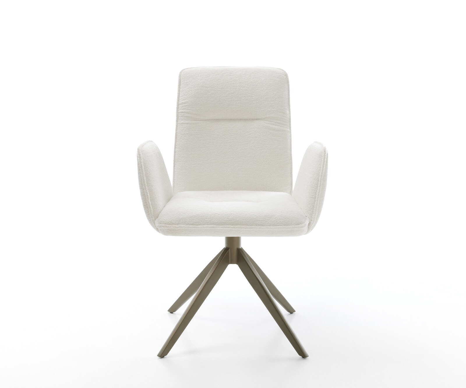 Drehstuhl Vinja-Flex Bouclé Soft Beige Kreuzgestell breit Effektfinish Titan 360° drehbar Wippfunktion 2
