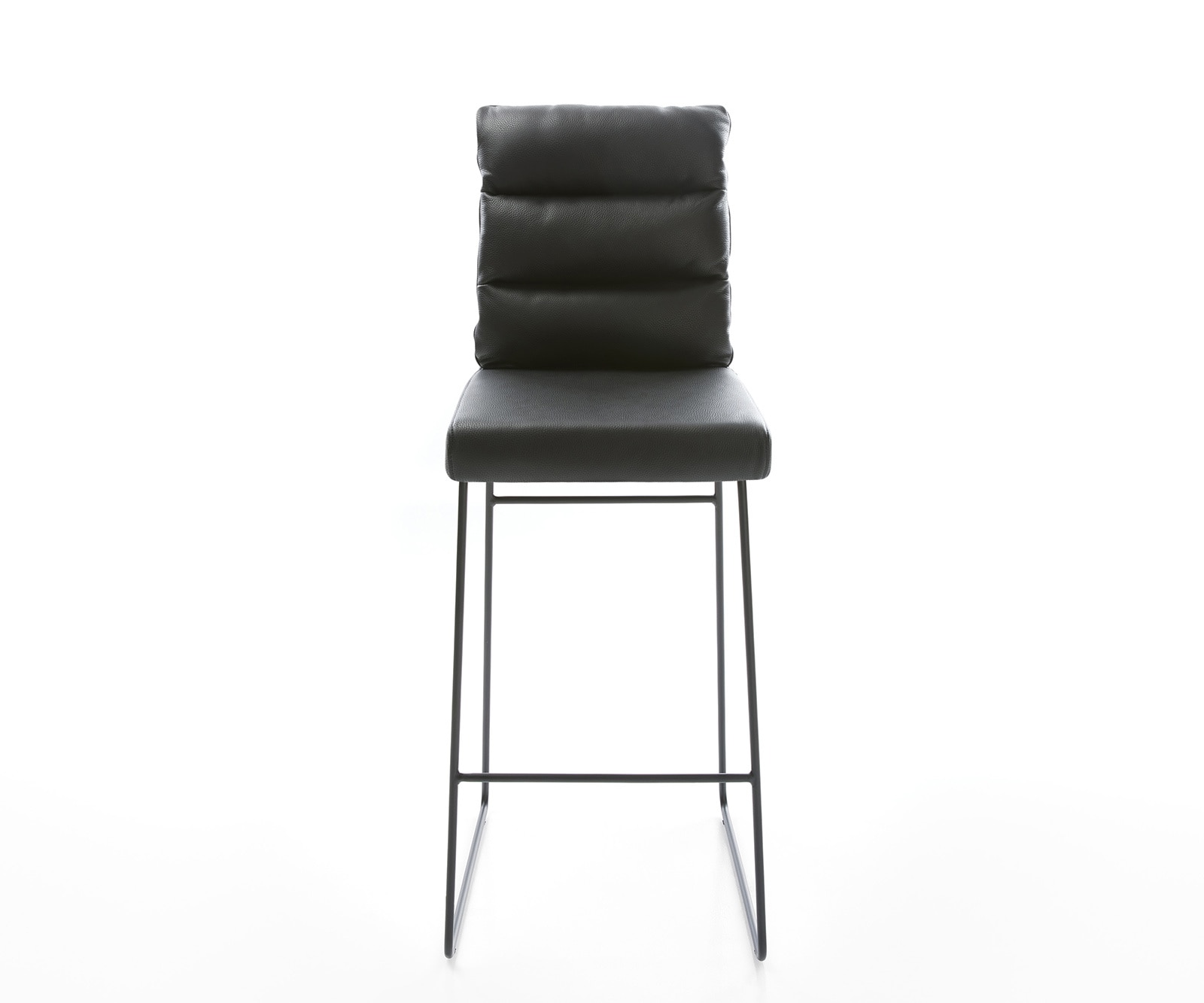 Barstuhl Pela-Flex Echt-Leder Schwarz Kufengestell Metall 1 Barstuhl Pela-Flex Echt-Leder Schwarz Kufengestell Metall 1
