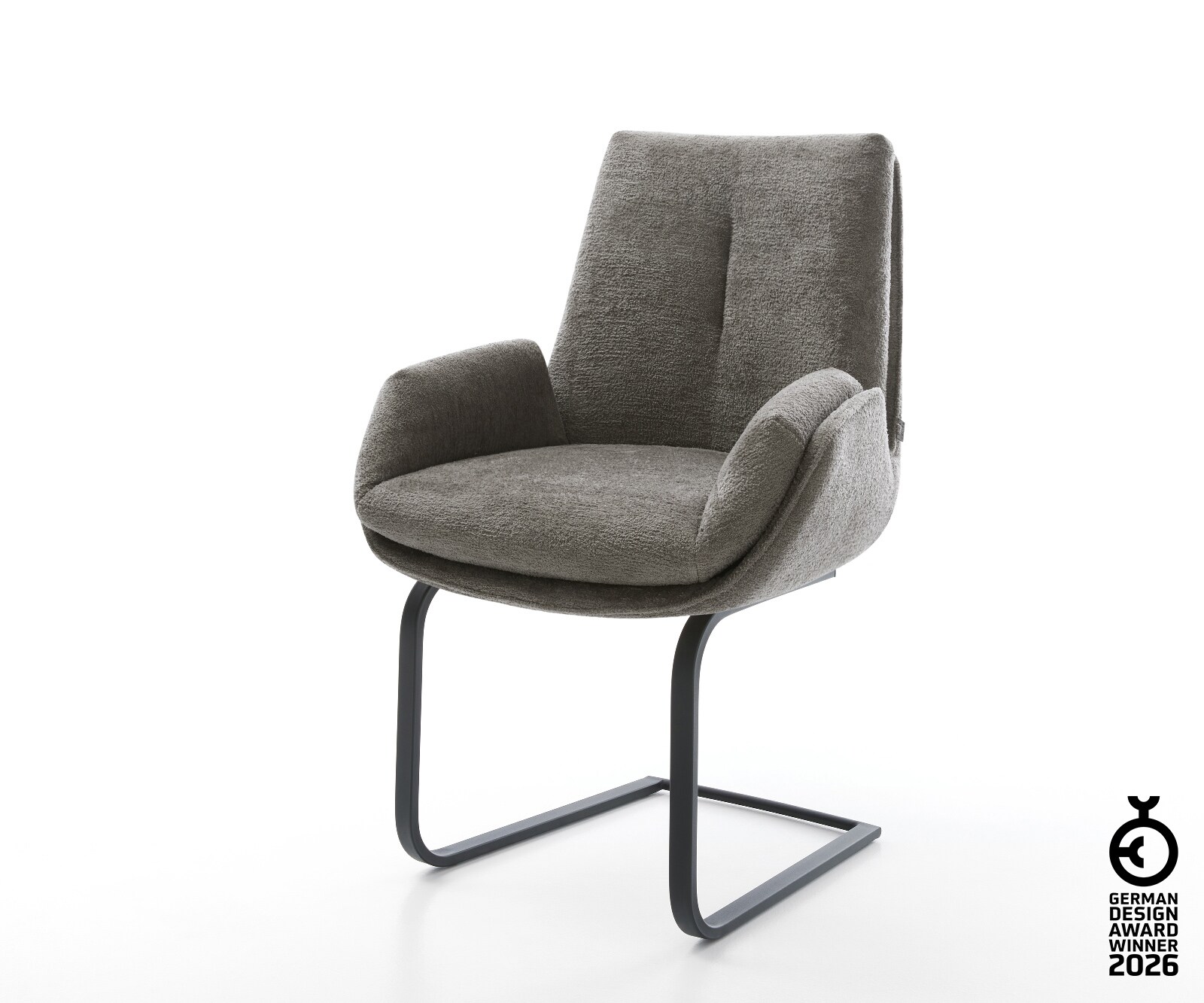 Freischwinger Clea-Flex Bouclé Soft Schlamm Freischwinger flach Schwarz