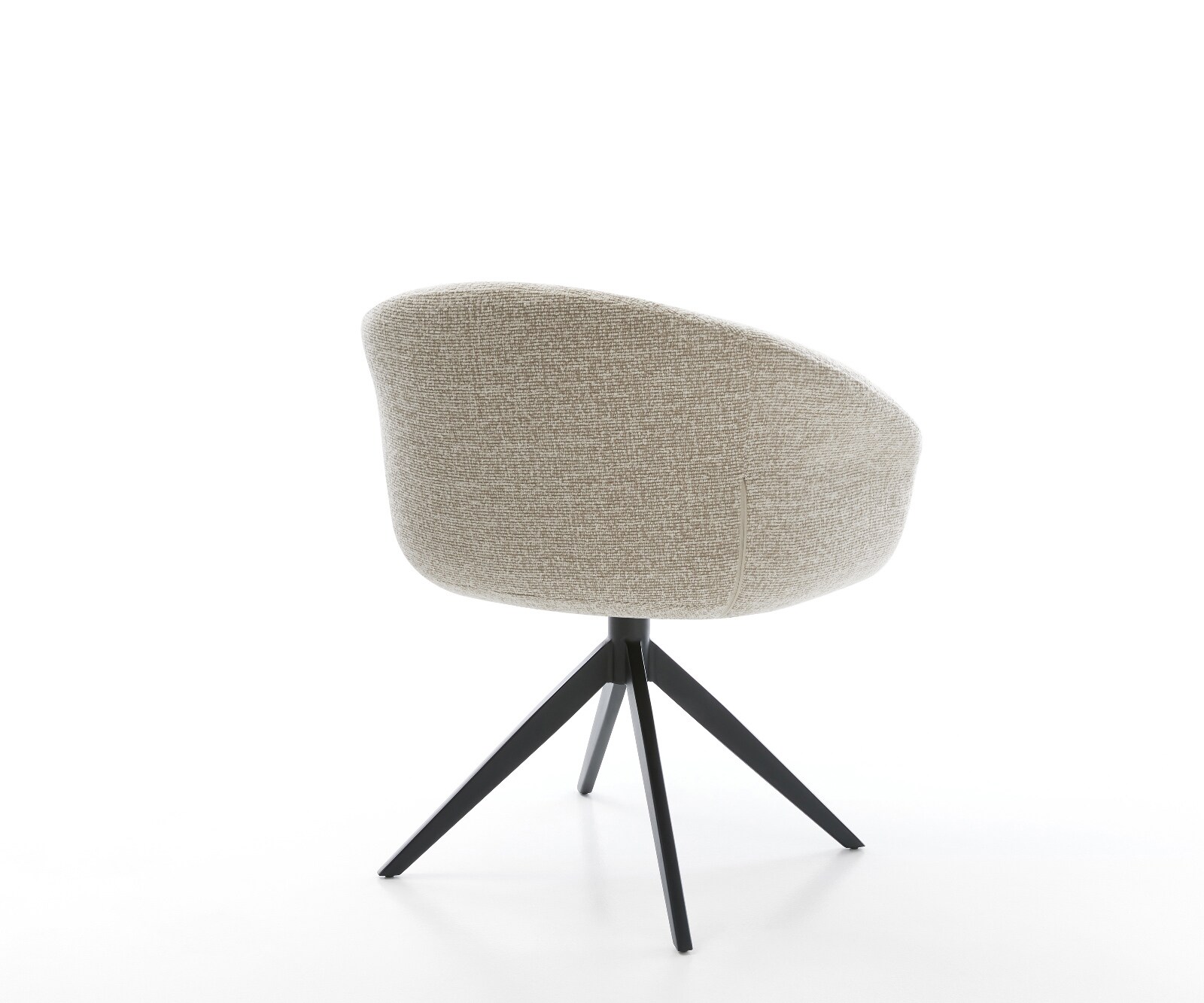 Chaise-pivotante Vinka-Flex avec accoudoirs tissu tissé doux beige pied croisé large noir pivotement sur 360° fonction bascule resorts ensachés 4