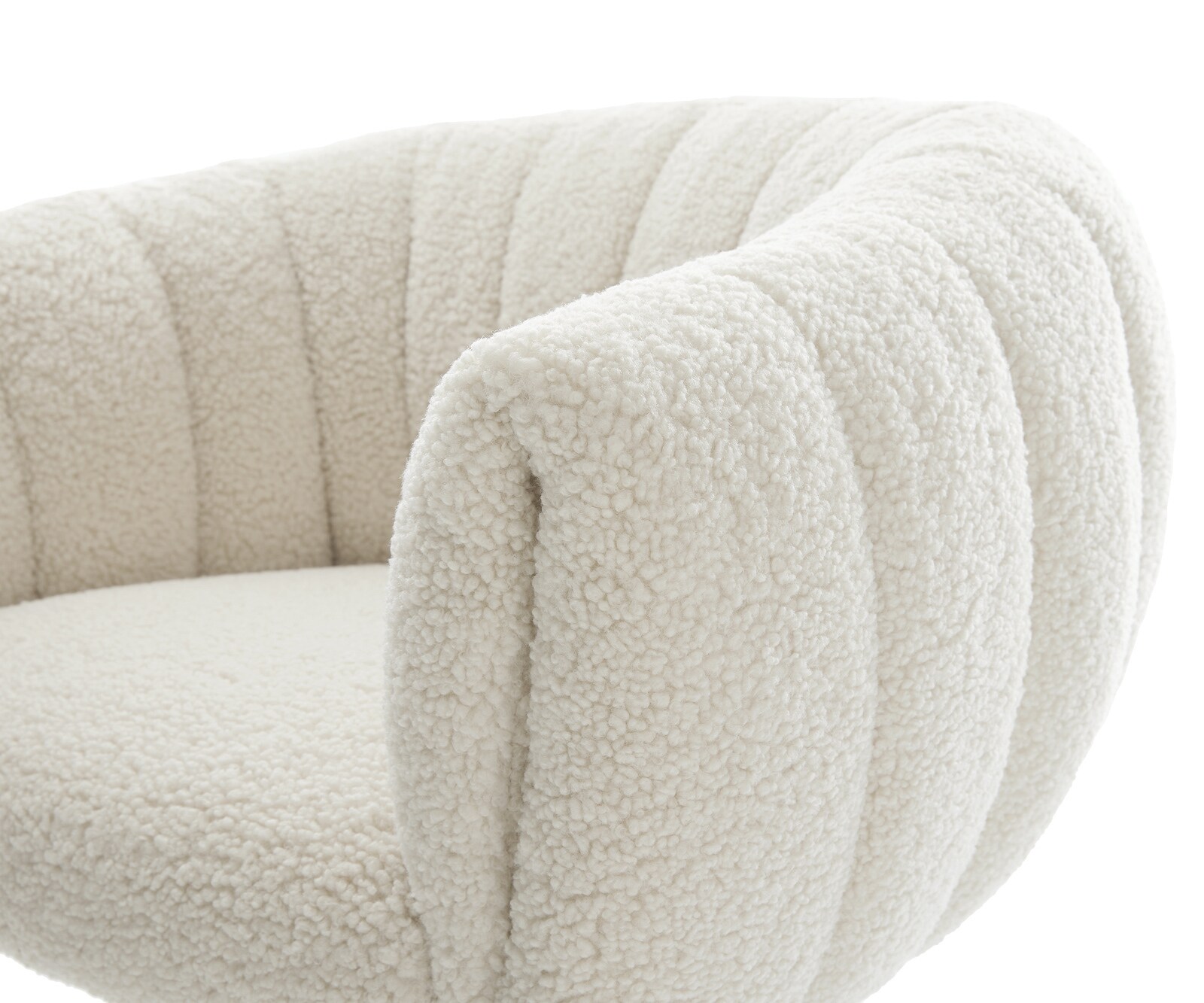 Cantilever Jada-Flex tissu teddy beige pied cantilever plat aspect titane ressorts ensachés 3
