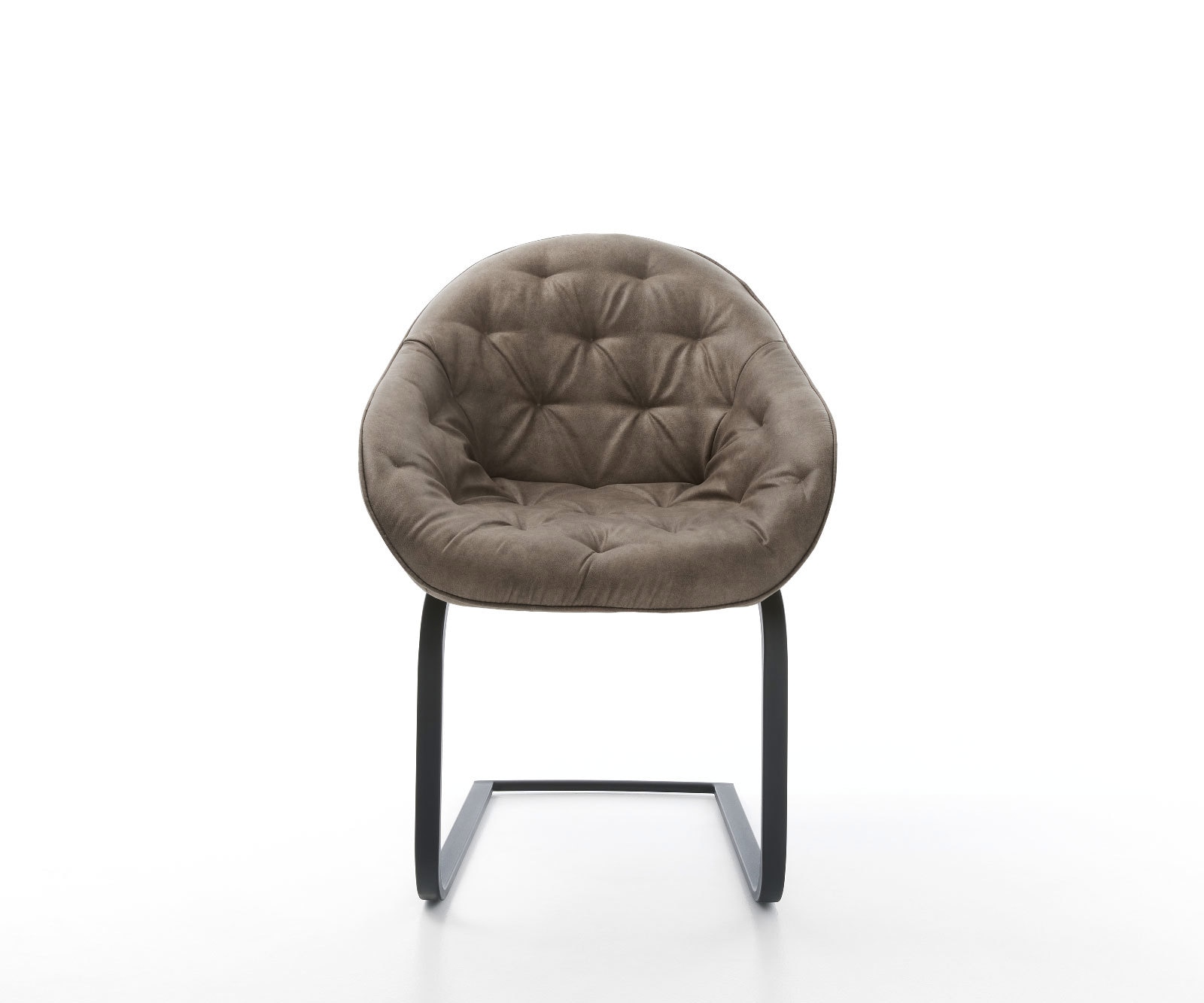 Cantilever Gaio-Flex microvelours taupe vintage pied cantilever plat noir 2