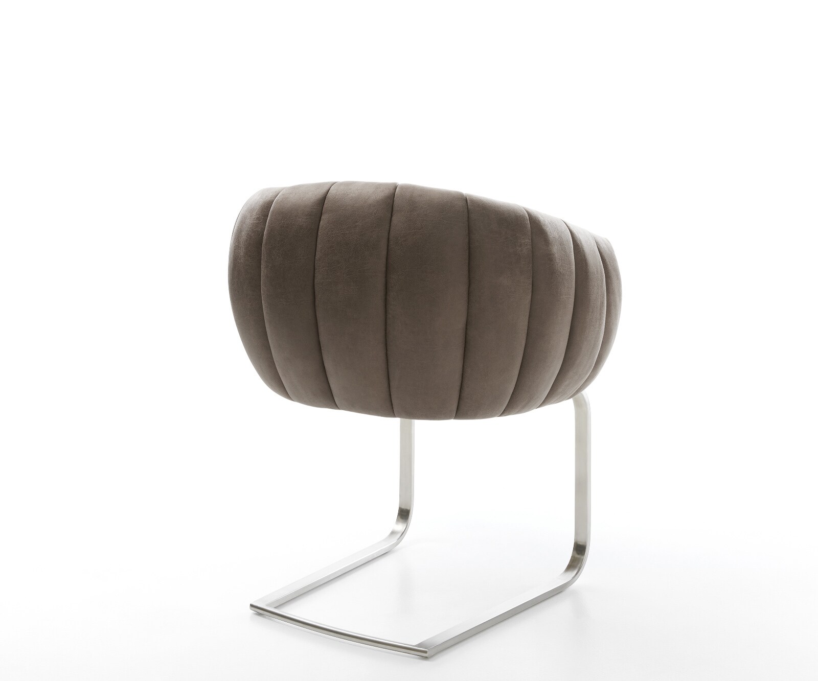 Cantilever Jada-Flex microvelours taupe vintage pied cantilever plat acier inoxydable brossé ressorts ensachés 4