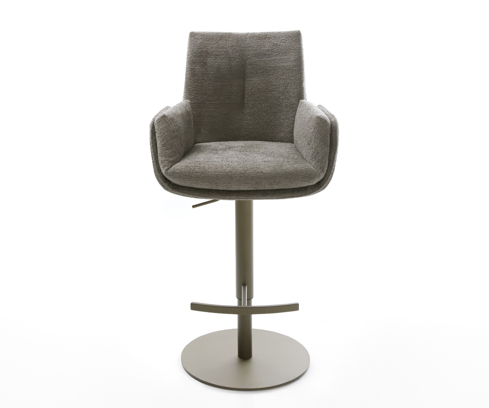 Chaise-de-bar Clea-Flex Bouclé doux Boue Pied pivotant réglable en hauteur couleur titane Couleur titane 2