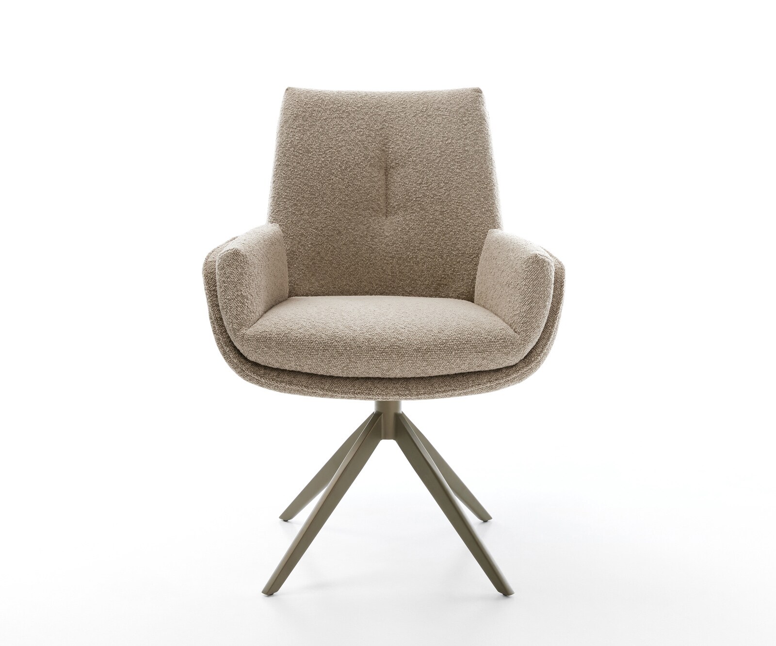Drehstuhl Clea-Flex Bouclé Schlamm Kreuzgestell breit Effektfinish Titan 360° drehbar Wippfunktion 1