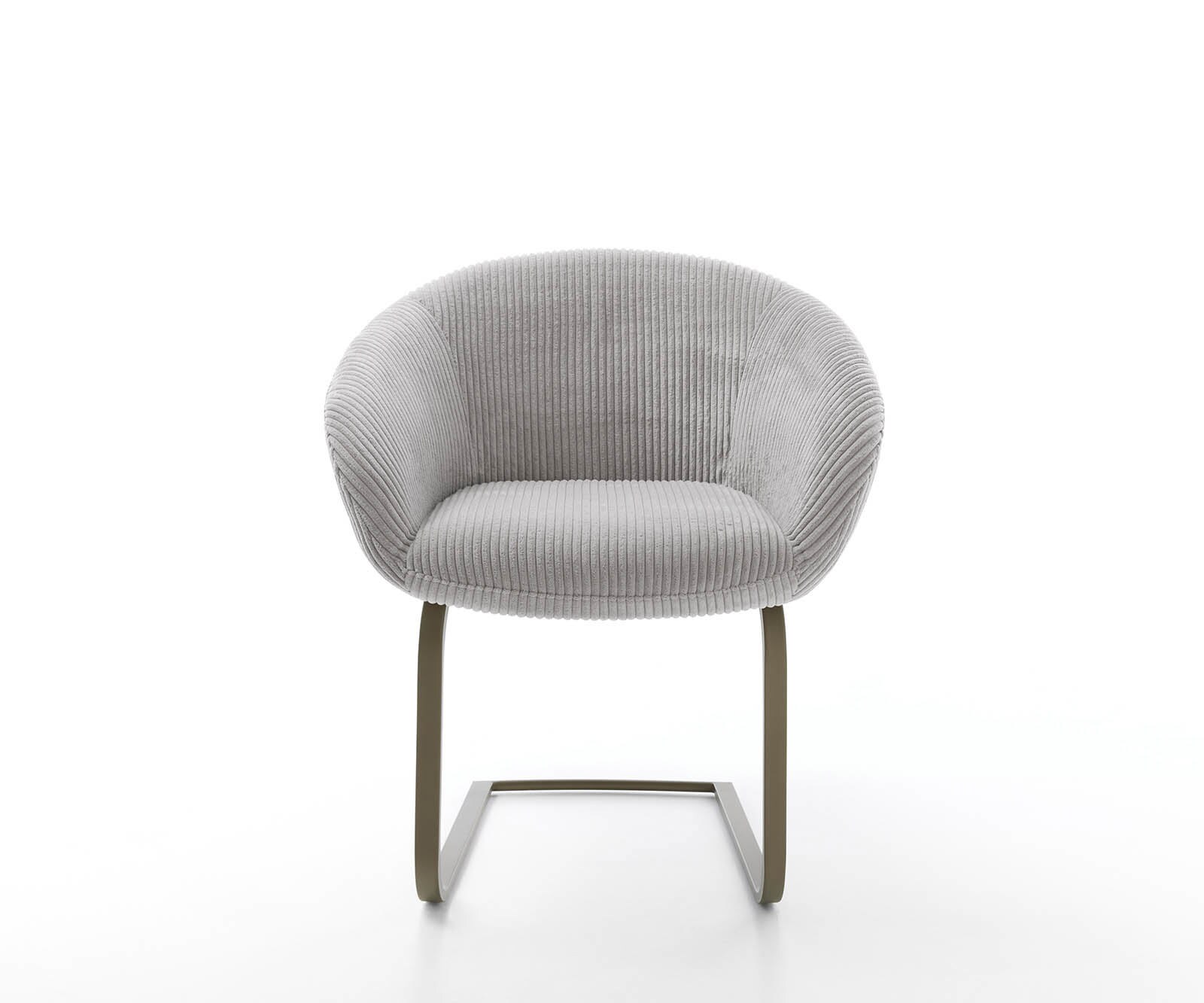 Cantilever Vinka-Flex avec accoudoirs côtelé gris argenté pied cantilever plat aspect titane ressorts ensachés 2