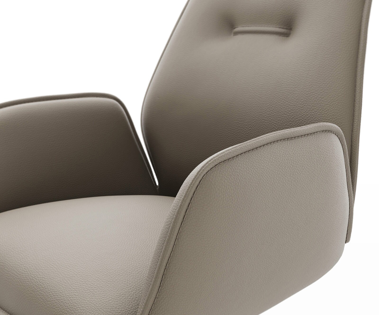 Chaise-de-salle-à-manger Zoa-Flex cuir de vache couleur boue pied trapèze noir ressorts ensachés 3