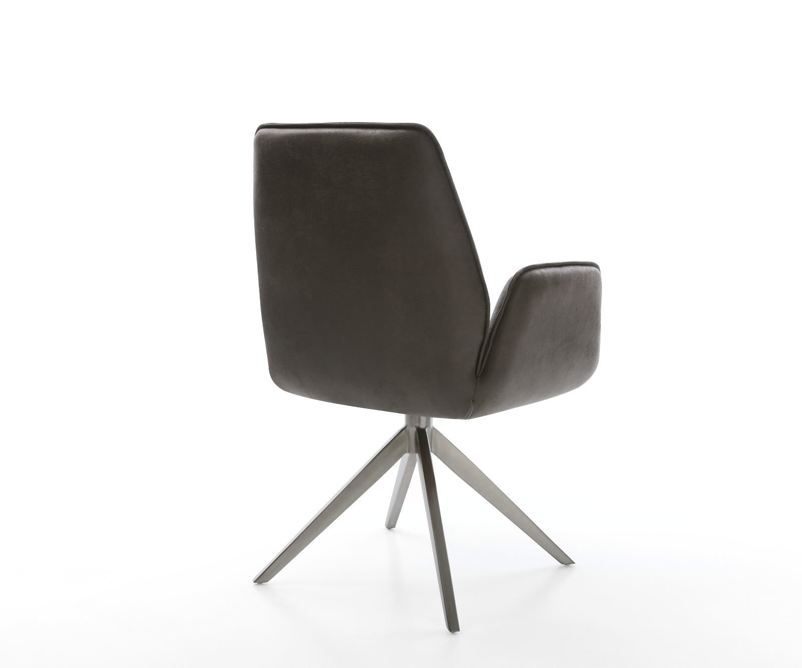 Drehstuhl Zoa-Flex Mikrofaser Anthrazit Vintage Kreuzgestell breit Graphit 360° drehbar Wippfunktion Taschenfederkern 4