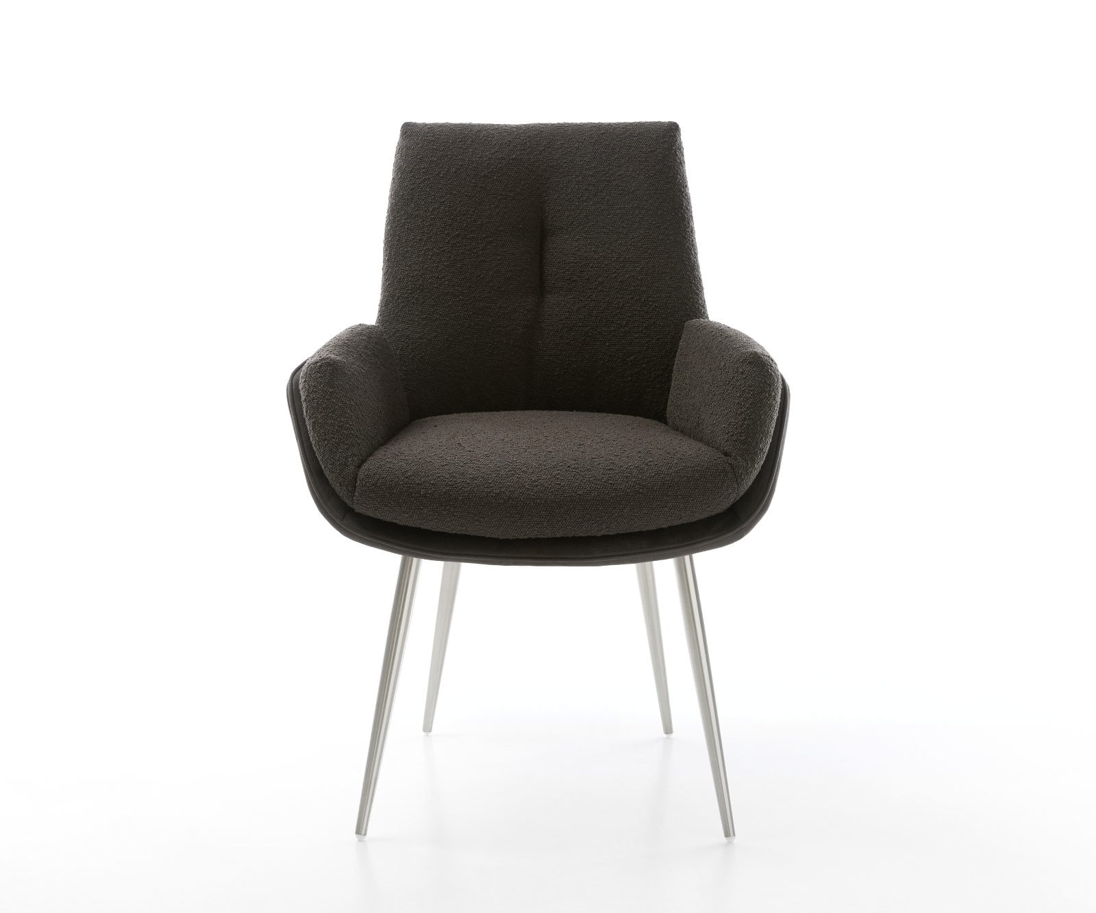 Esszimmerstuhl Clea-Flex Materialmix Schwarz 4-Fuß konisch Edelstahl 1 Esszimmerstuhl Clea-Flex Materialmix Schwarz 4-Fuß konisch Edelstahl 1