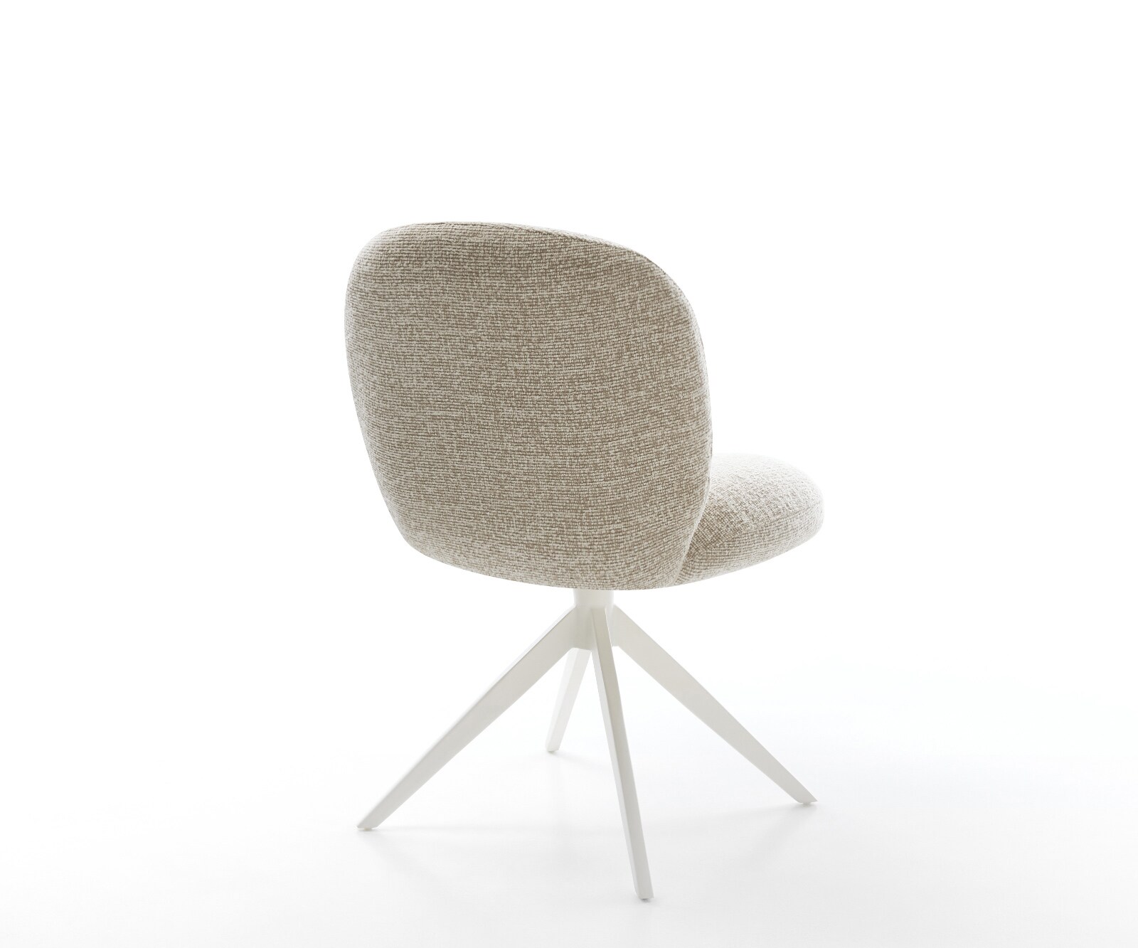 Drehstuhl Nube-Flex Webstoff Soft Beige Kreuzgestell breit Weiß 360° drehbar Wippfunktion Taschenfederkern 4