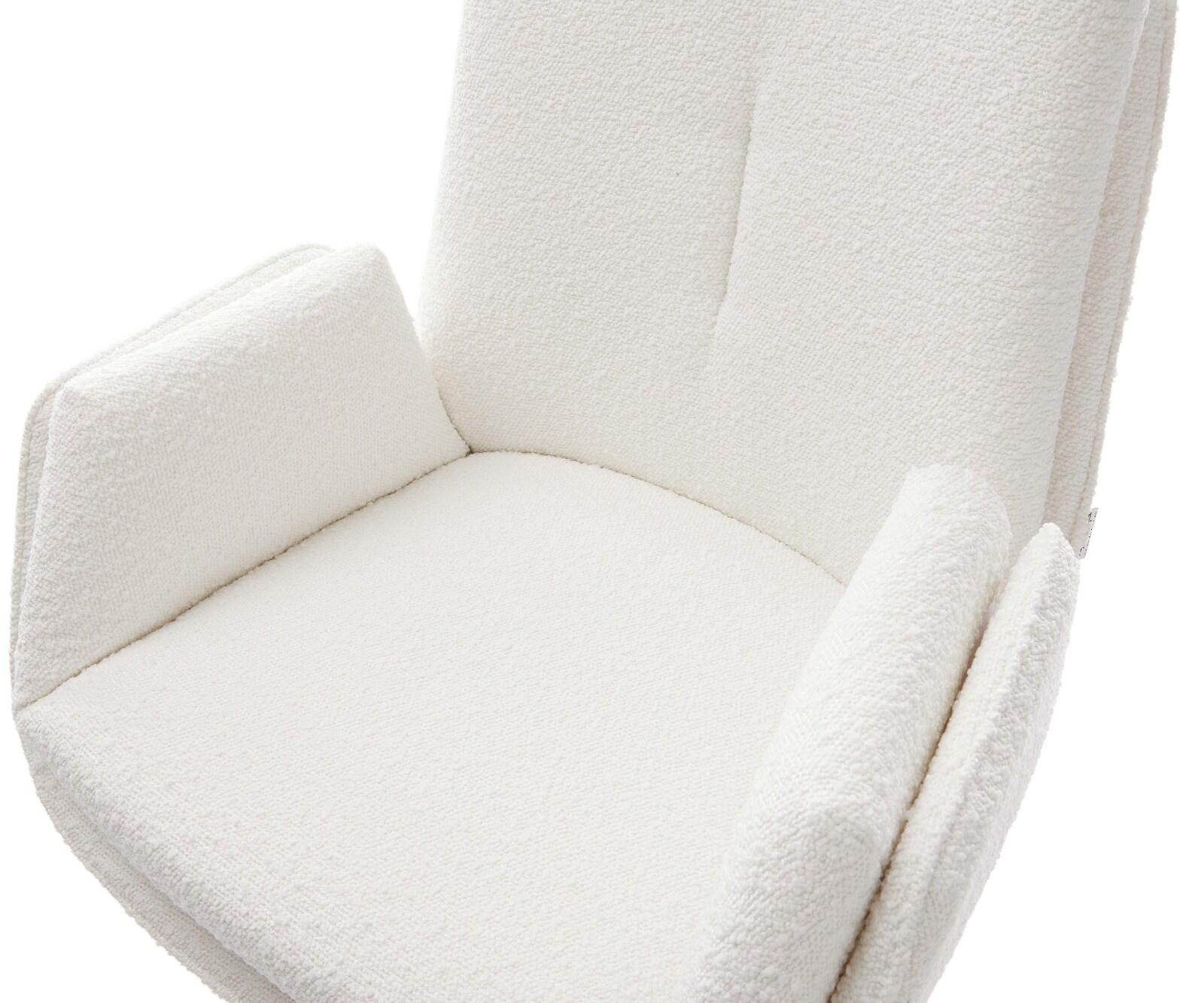 Barstuhl Clea-Flex Bouclé Creme-Weiß Kufengestell Edelstahl Silberfarben 3