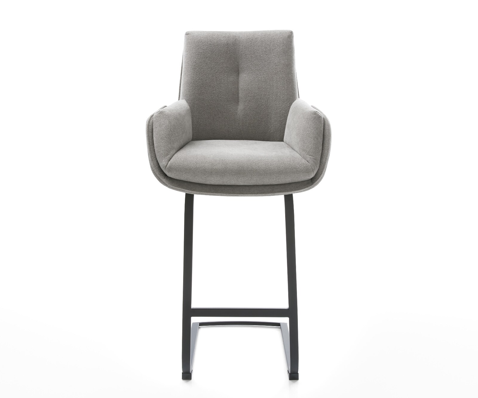 Barstuhl Clea-Flex Strukturstoff Soft Grau Freischwinger Flach Metall 1