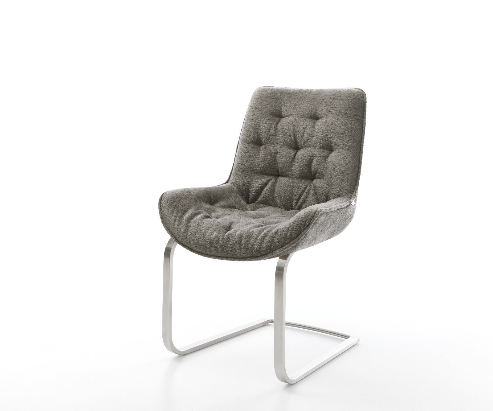 Freischwinger Taimi-Flex Bouclé Soft Schlamm Freischwinger flach Edelstahl 1