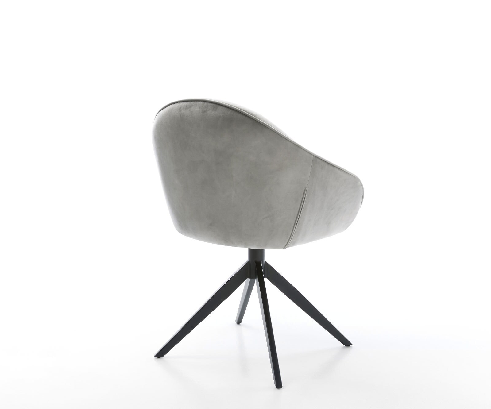 Drehstuhl Gaio-Flex Samt Grau Kreuzgestell breit Schwarz 360° drehbar Wippfunktion 4