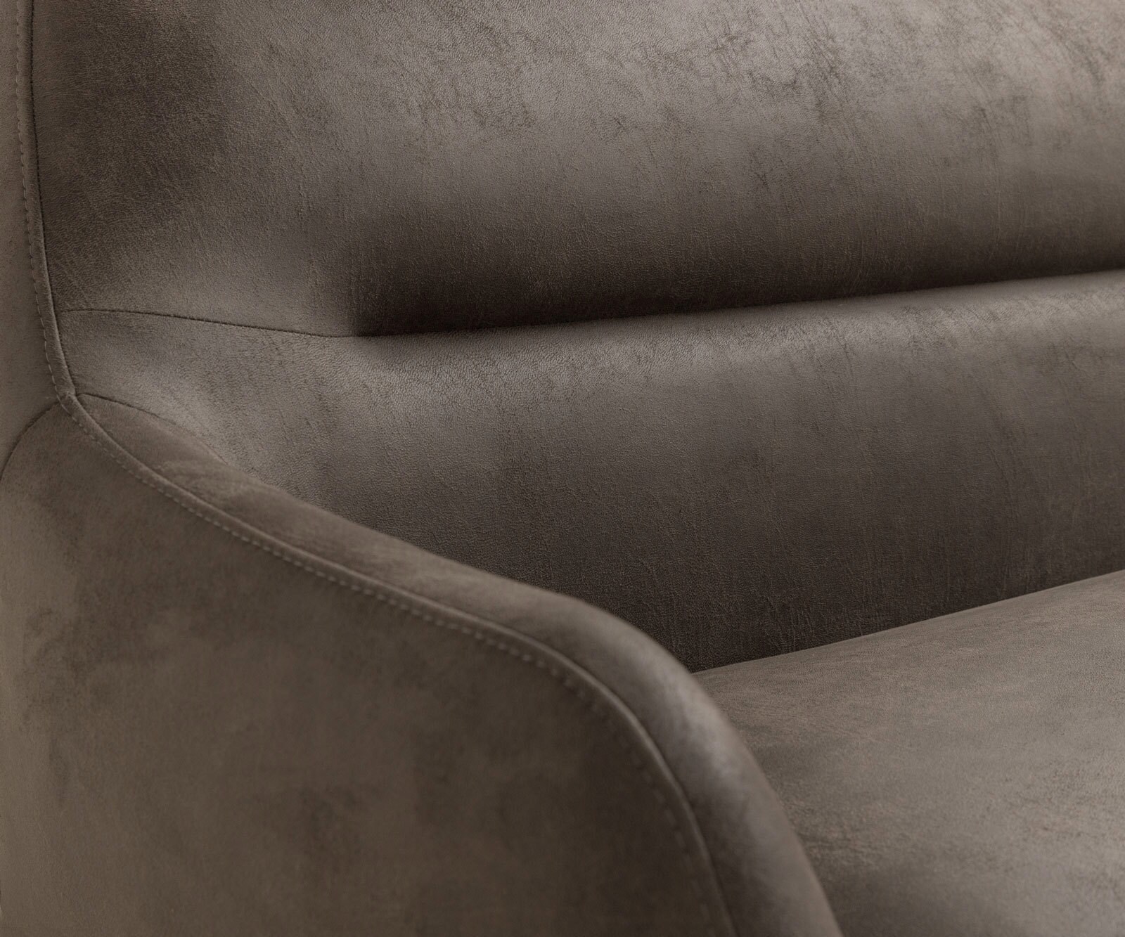 Esszimmerbank Taya-Flex 285x190 cm Mikrofaser Taupe Vintage Kreuzgestell kantig Graphit Taschenfederkern Rechts 6