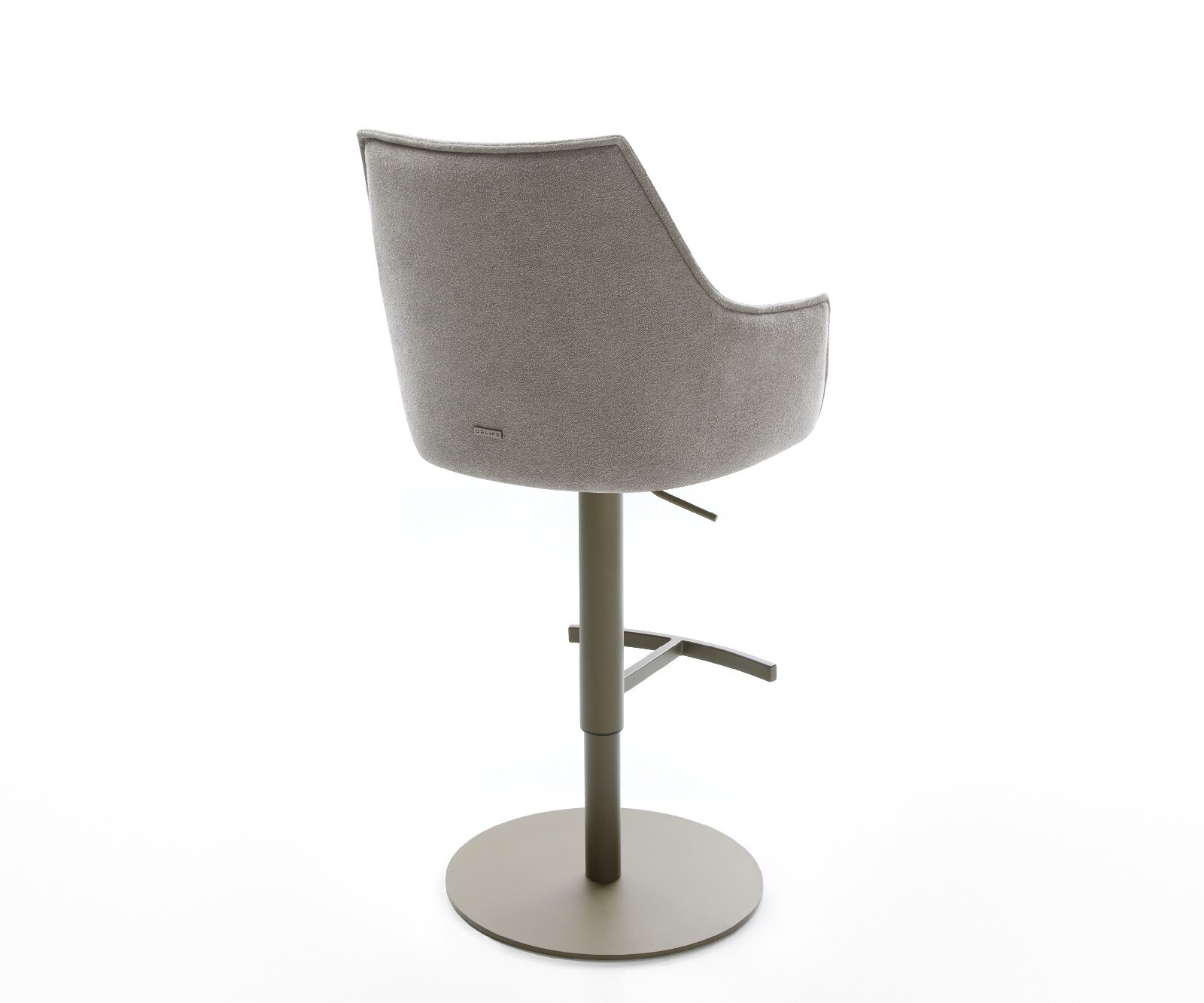 Chaise-de-bar Alja-Flex Tissu structuré doux Gris Pied pivotant réglable en hauteur couleur titane Couleur titane Ressort ensaché 5