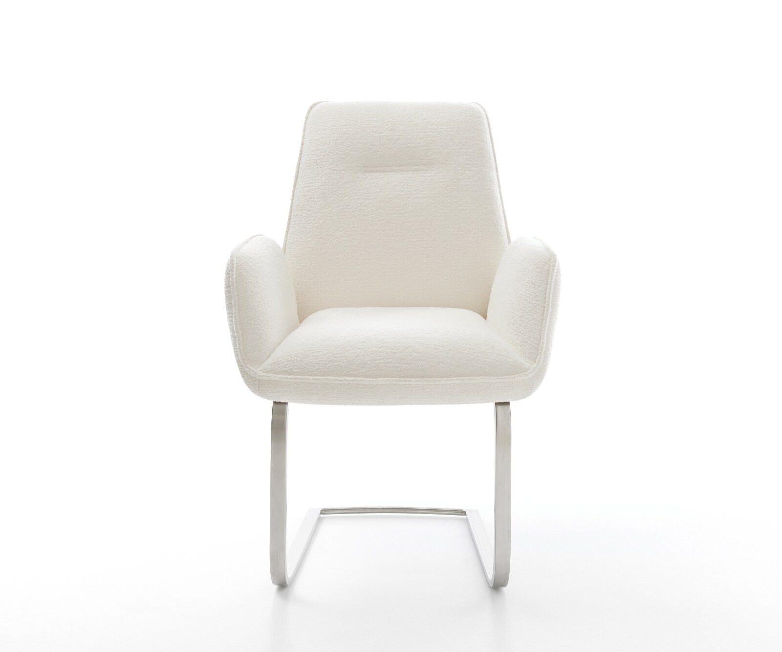 Cantilever Zoa-Flex bouclé doux beige pied cantilever plat acier inoxydable resorts ensachés 1