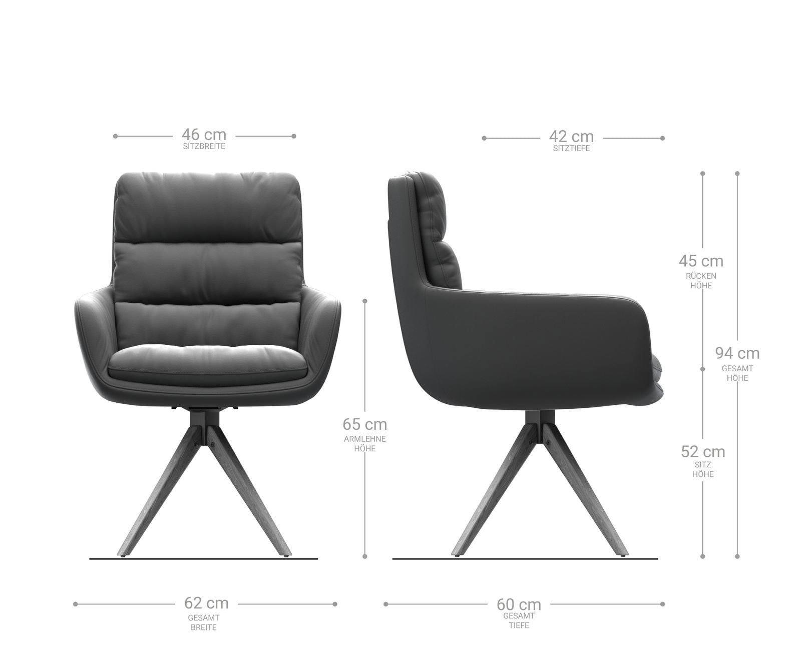 Esszimmerstuhl Abelia-Flex mit Armlehnen Stripes Hellgrau Holzgestell kantig Natur 2 Esszimmerstuhl Abelia-Flex mit Armlehnen Stripes Hellgrau Holzgestell kantig Natur 2