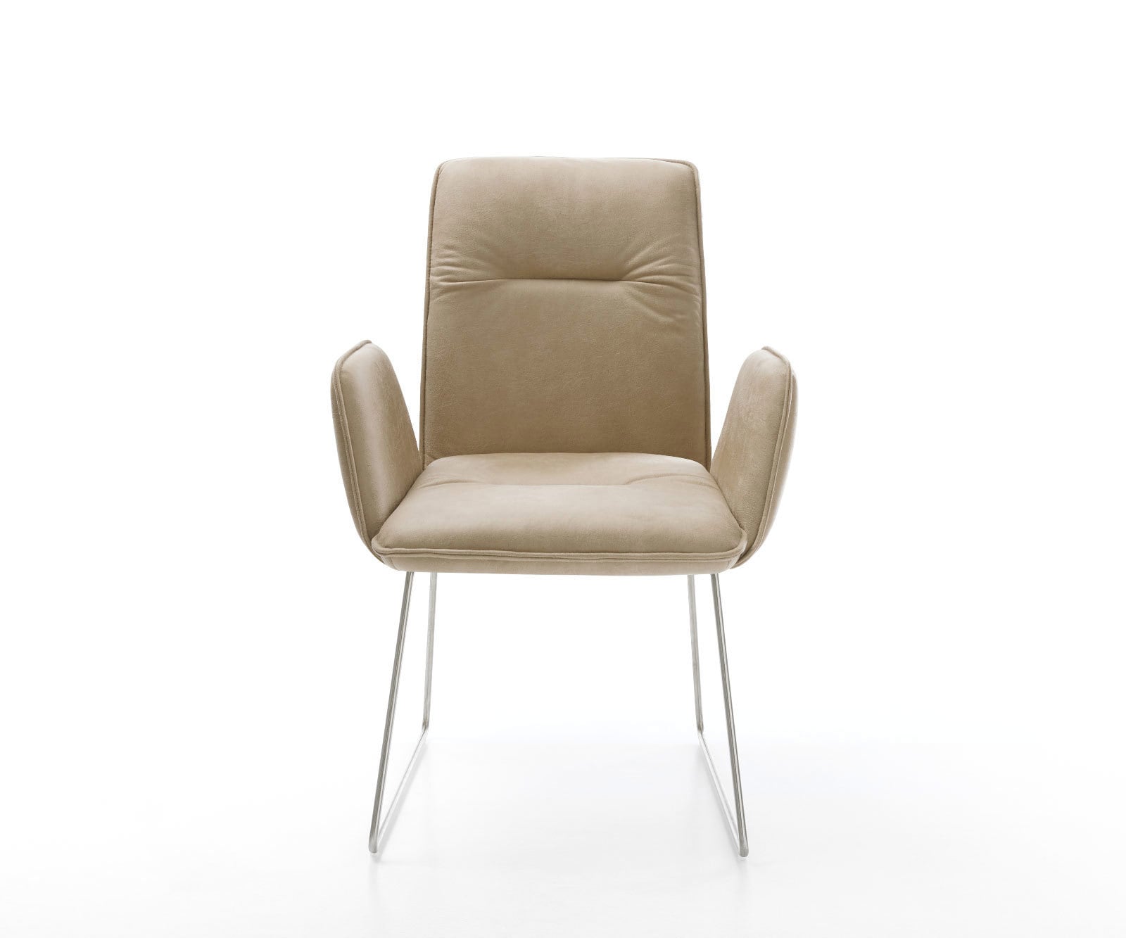 Esszimmerstuhl Vinja-Flex Mikrofaser Beige Vintage Kufengestell Edelstahl 2 Esszimmerstuhl Vinja-Flex Mikrofaser Beige Vintage Kufengestell Edelstahl 2