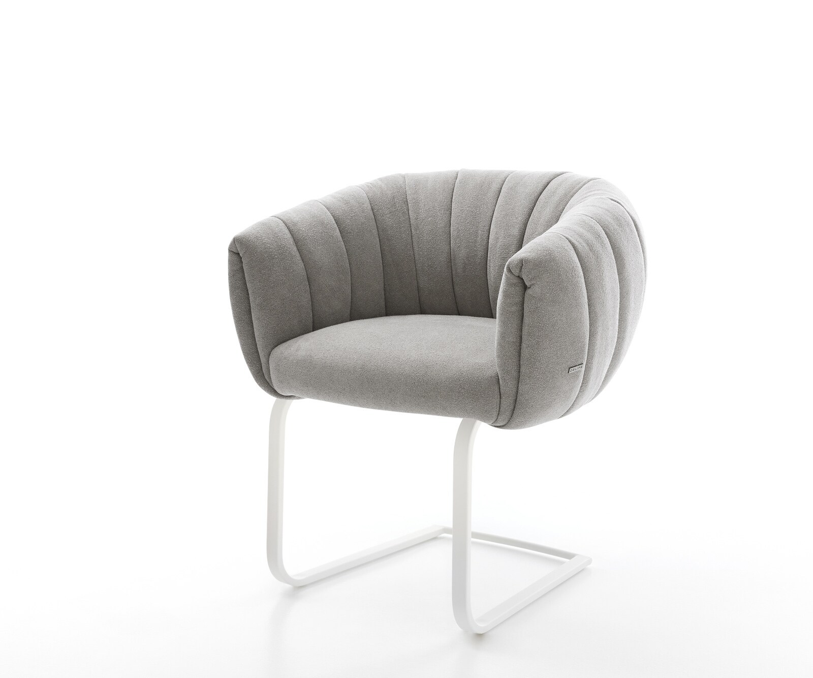 Freischwinger Jada-Flex Strukturstoff Soft Grau Freischwinger flach Weiß Taschenfederkern