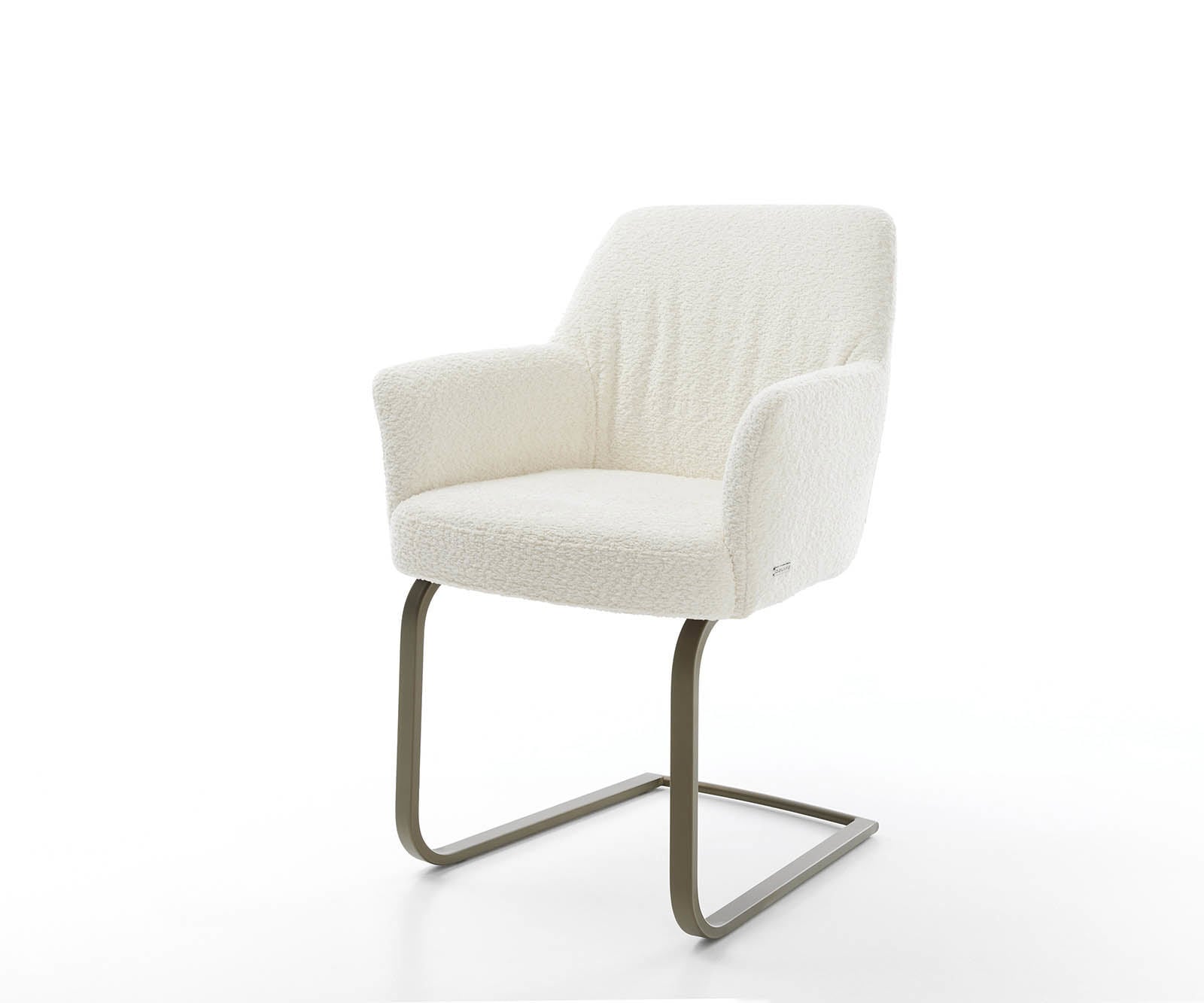 Freischwinger Xana-Flex mit Armlehnen Bouclé Weiß Freischwinger flach Effektfinish Titan Taschenfederkern Freischwinger Xana-Flex mit Armlehnen Bouclé Weiß Freischwinger flach Effektfinish Titan Taschenfederkern