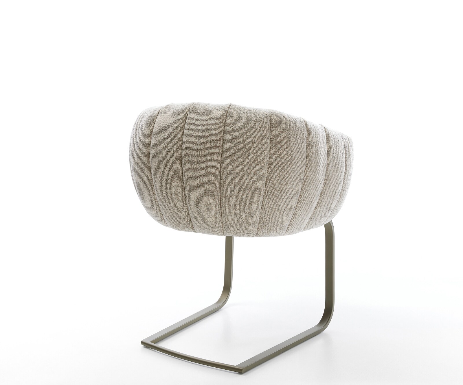 Cantilever Jada-Flex tissu tissé doux beige pied cantilever plat aspect titane ressorts ensachés 5