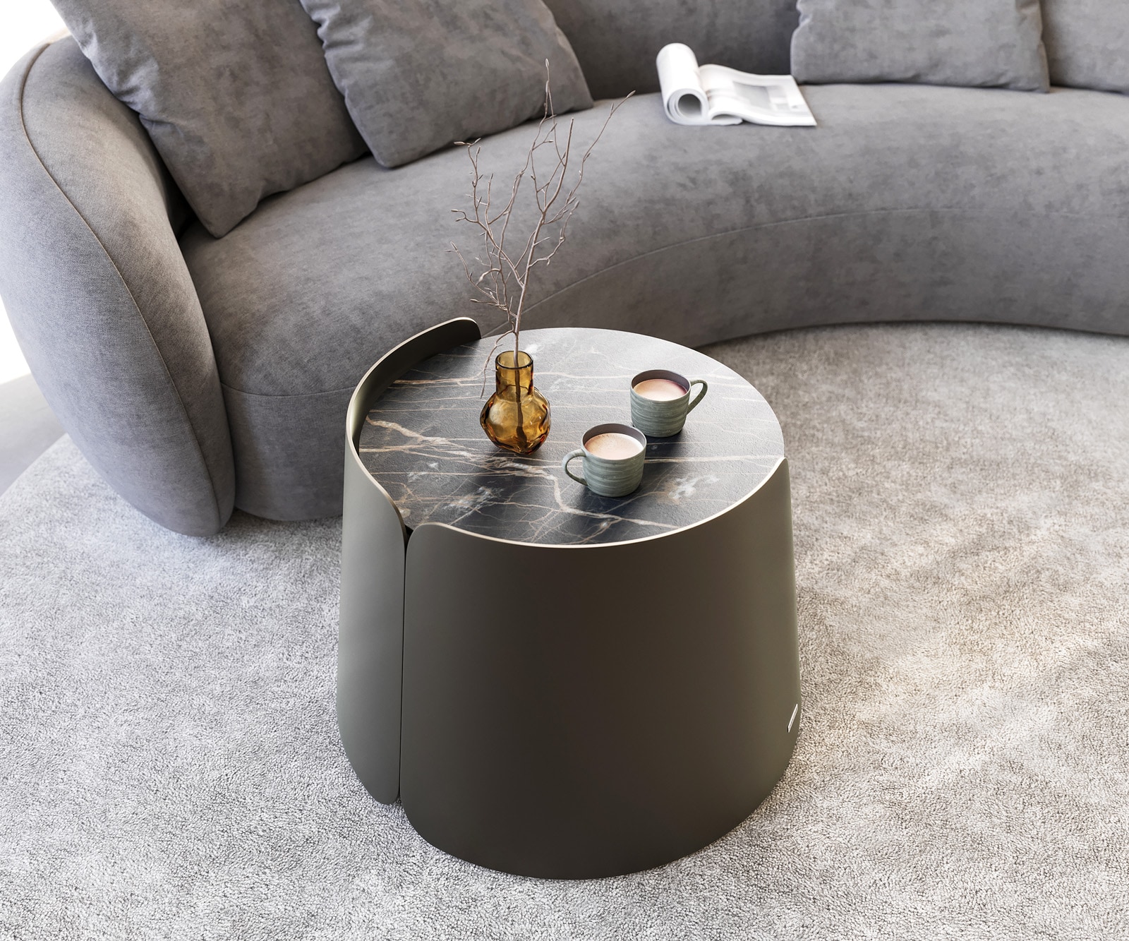 Couchtisch Daban 59x59 cm Keramik Laminam®Noir Desir Braun Gestell Metall Titanfarbig 6 Couchtisch Daban 59x59 cm Keramik Laminam®Noir Desir Braun Gestell Metall Titanfarbig 6