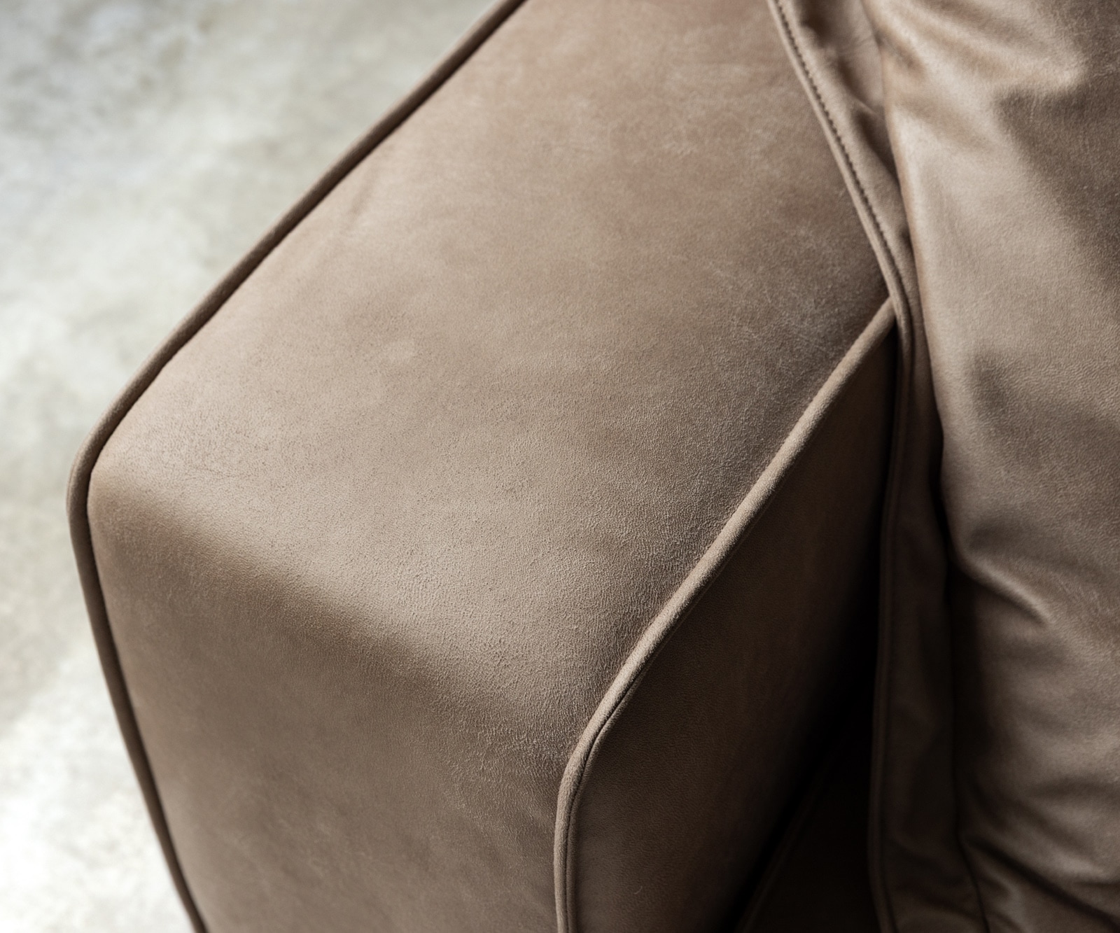 Big-Sofa Snoosh 400x150 cm Mikrofaser Schlamm Vintage Recamiere rechts 7