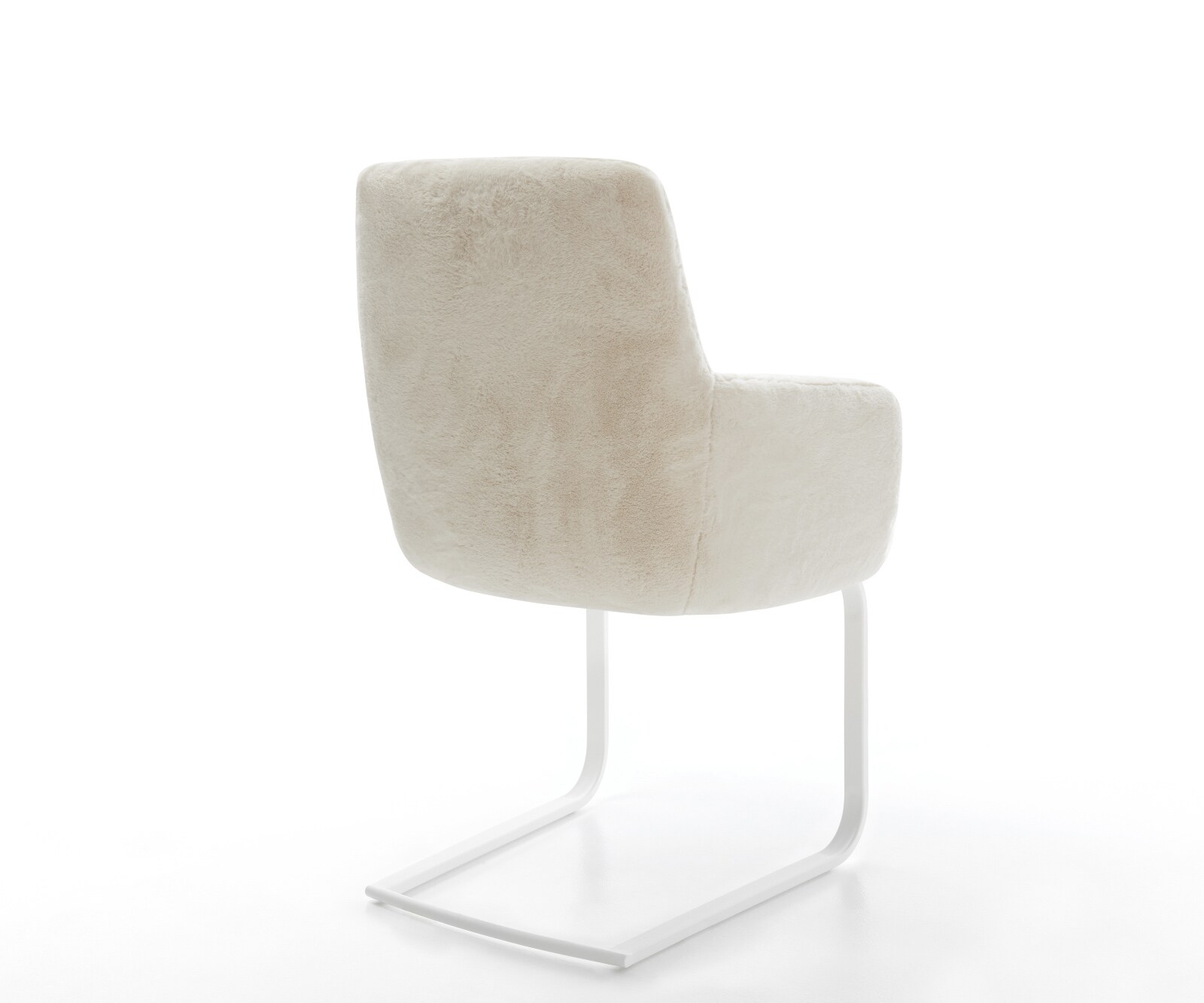 Cantilever Heira-Flex avec accoudoirs peluche crème-blanc pied cantilever plat blanc resorts ensachés 5