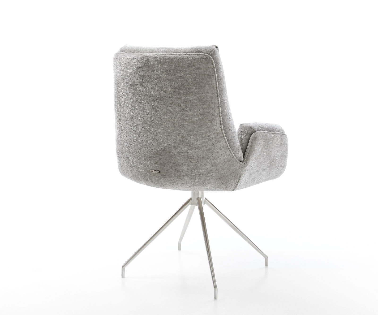Drehstuhl Clea-Flex Chenille Silbergrau Kreuzgestell konisch Edelstahl 180° drehbar 5 Drehstuhl Clea-Flex Chenille Silbergrau Kreuzgestell konisch Edelstahl 180° drehbar 5