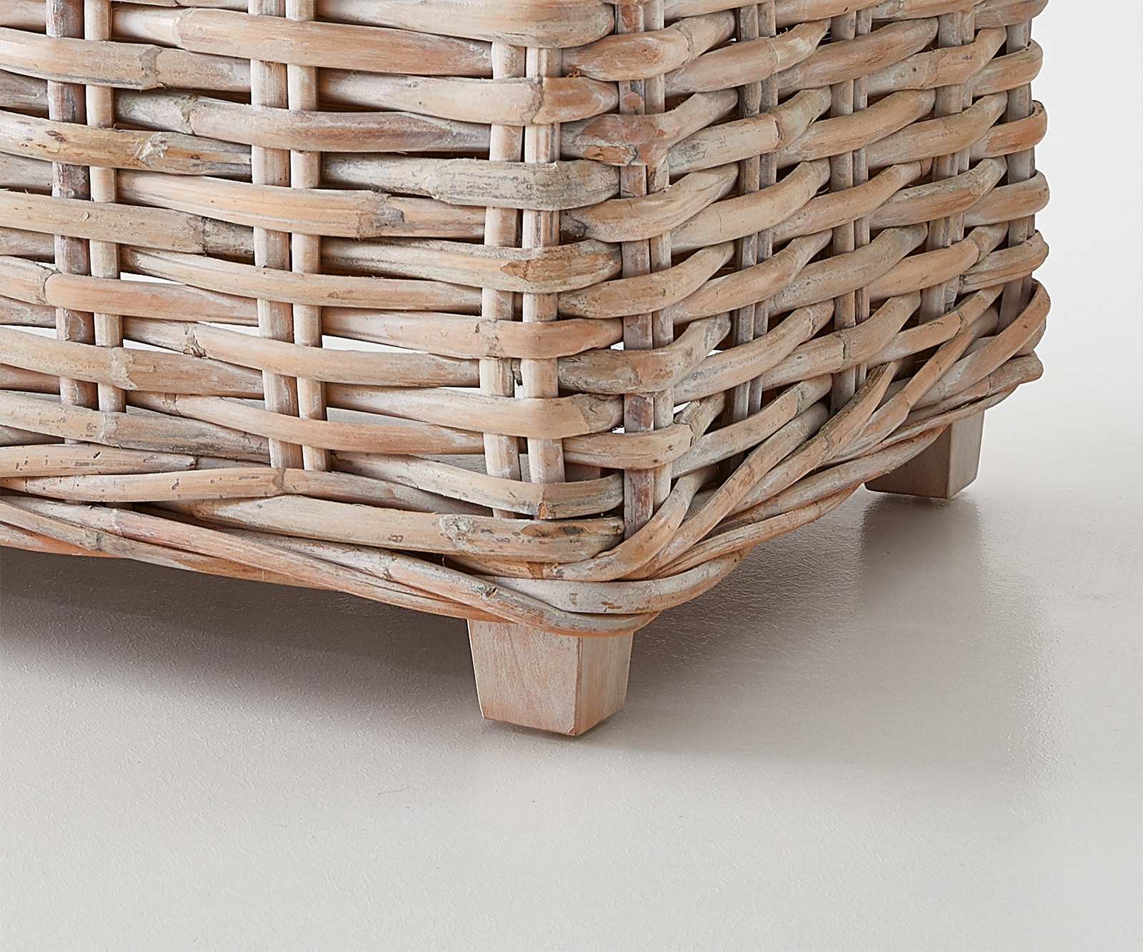 Loungetisch Nizza 133x73 cm Rattan white washed Glasplatte 4 Loungetisch Nizza 133x73 cm Rattan white washed Glasplatte 4