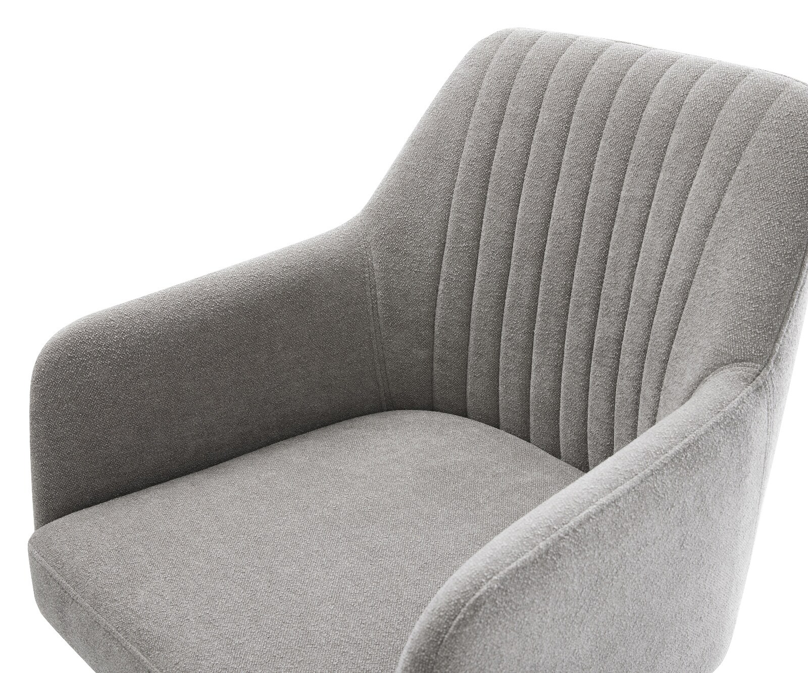 Chaise-pivotante Greg-Flex tissu structuré doux gris pied de chaise 4 branches aspect titane pivotement sur 360° fonction bascule resorts ensachés 3