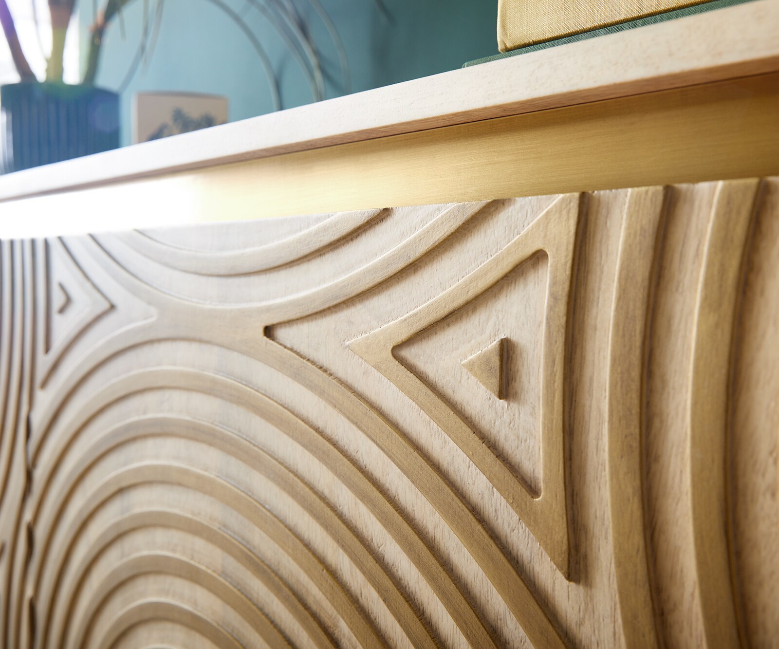 Kommode Budaya 150 cm Mango Natur 3 Türen Fuß vierkant 4