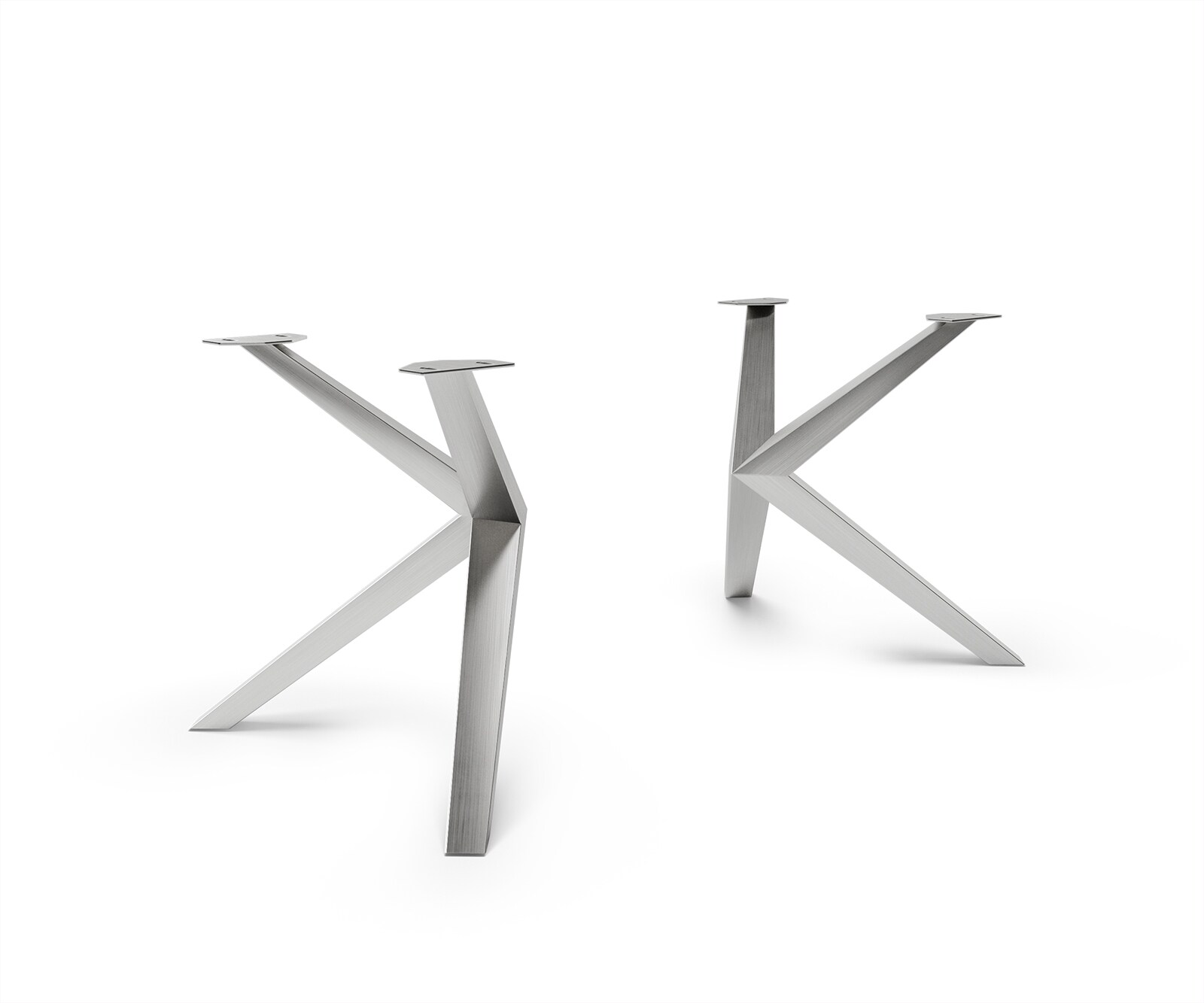 Piètement de table Zenthara anguleux métal noir (set de 2 pièces) 2