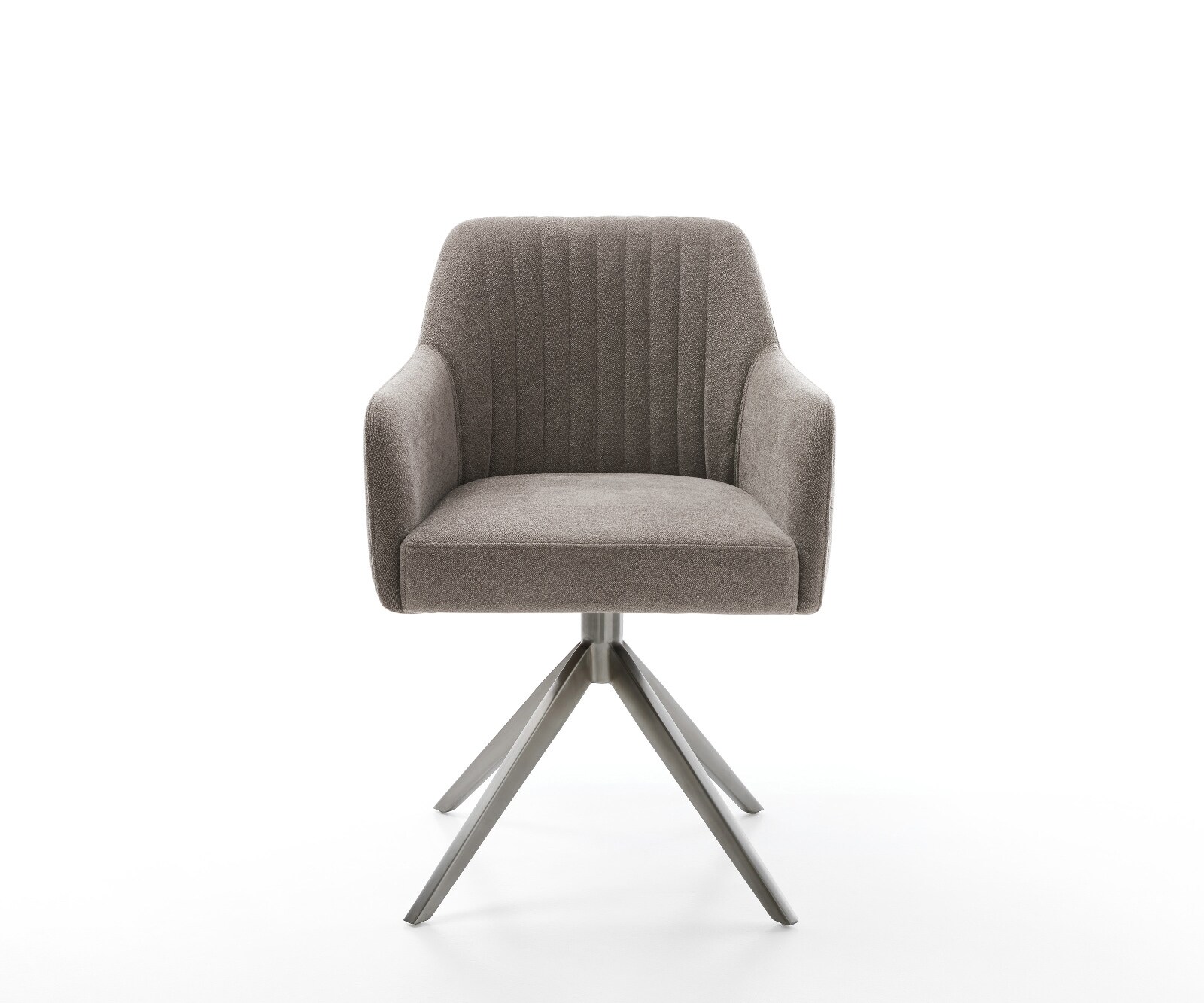 Drehstuhl Greg-Flex Strukturstoff Soft Taupe Kreuzgestell breit Graphit 360° drehbar Wippfunktion Taschenfederkern 2