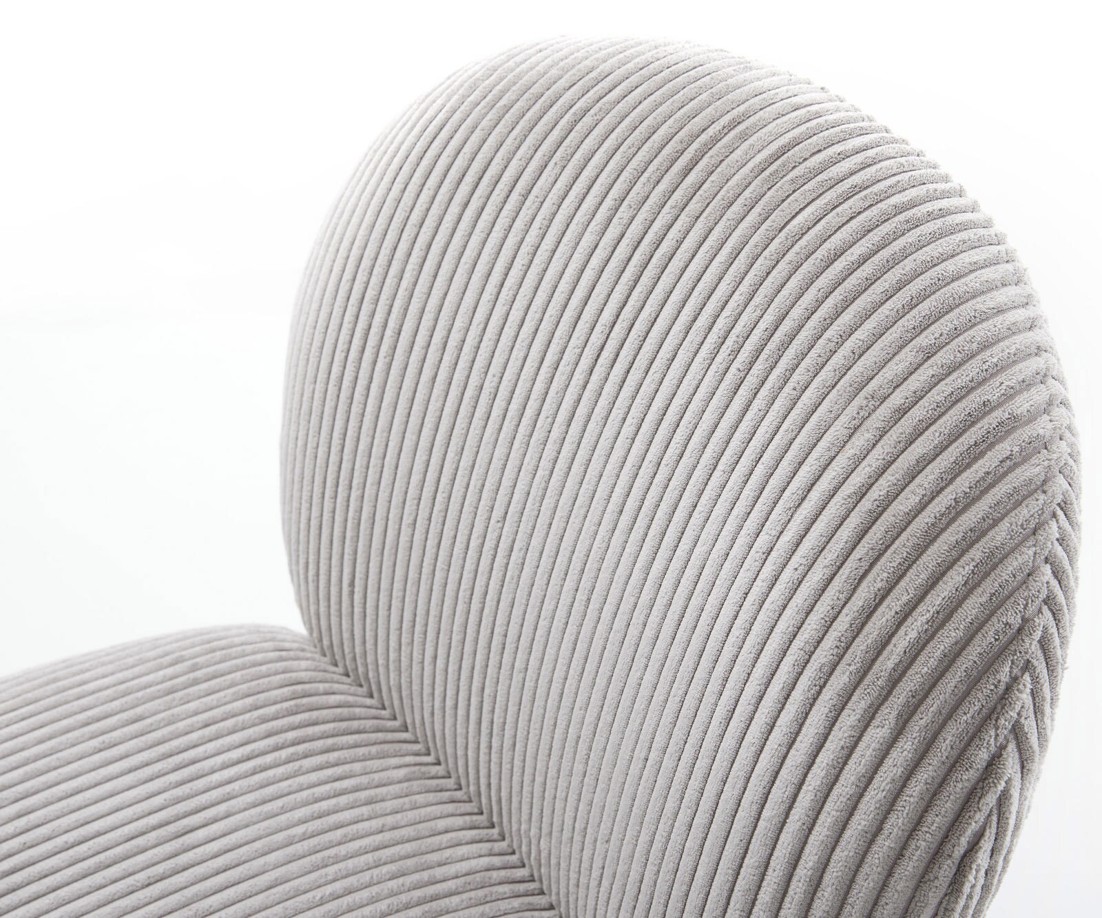 Cantilever Nube-Flex côtelé gris argenté pied cantilever rond acier inoxydable brossé ressorts ensachés 3