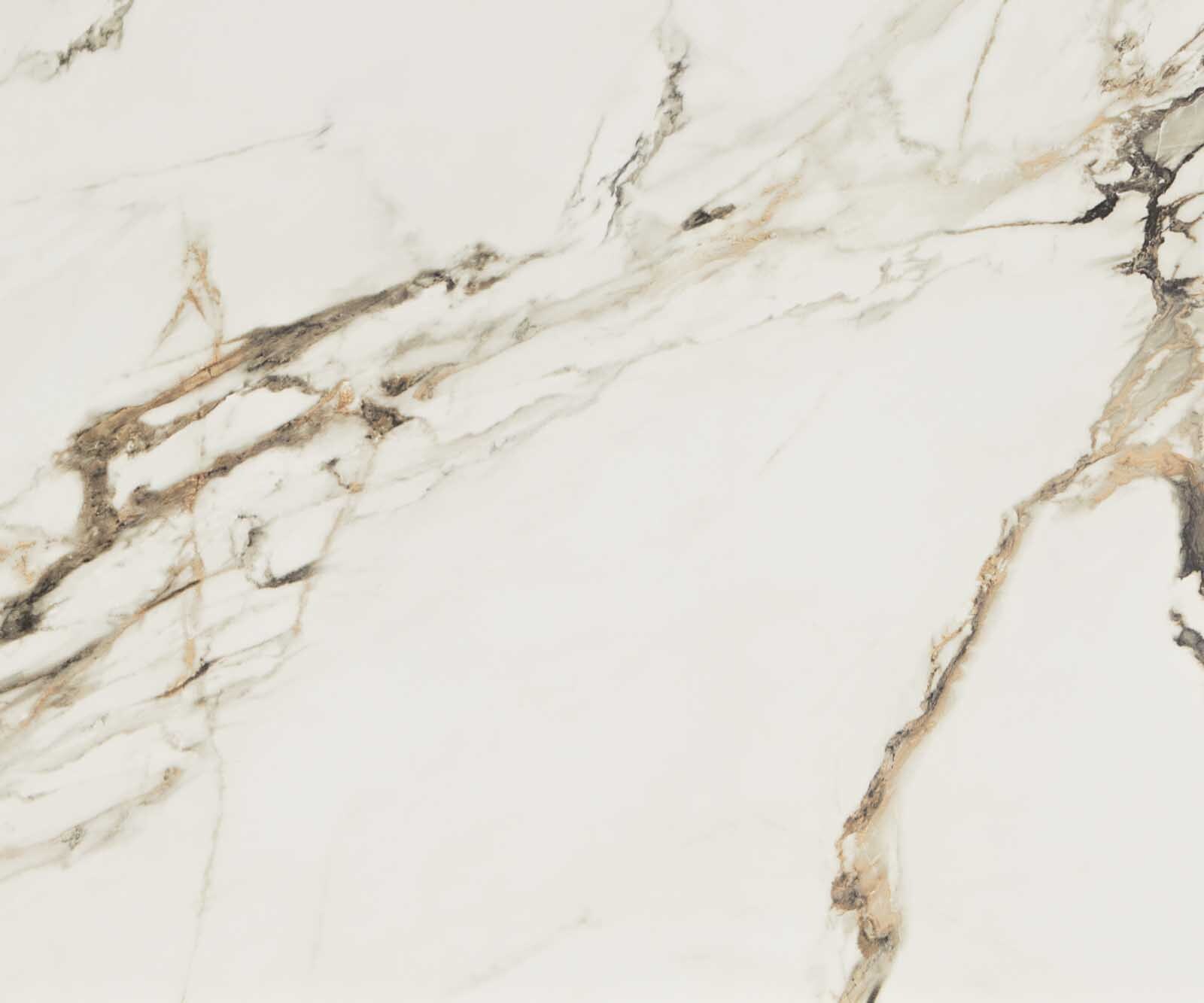 Table à manger Edge 300x100 céramique Calacatta Luxe blanc-doré-gris Spider acier plat acier inoxydable 3