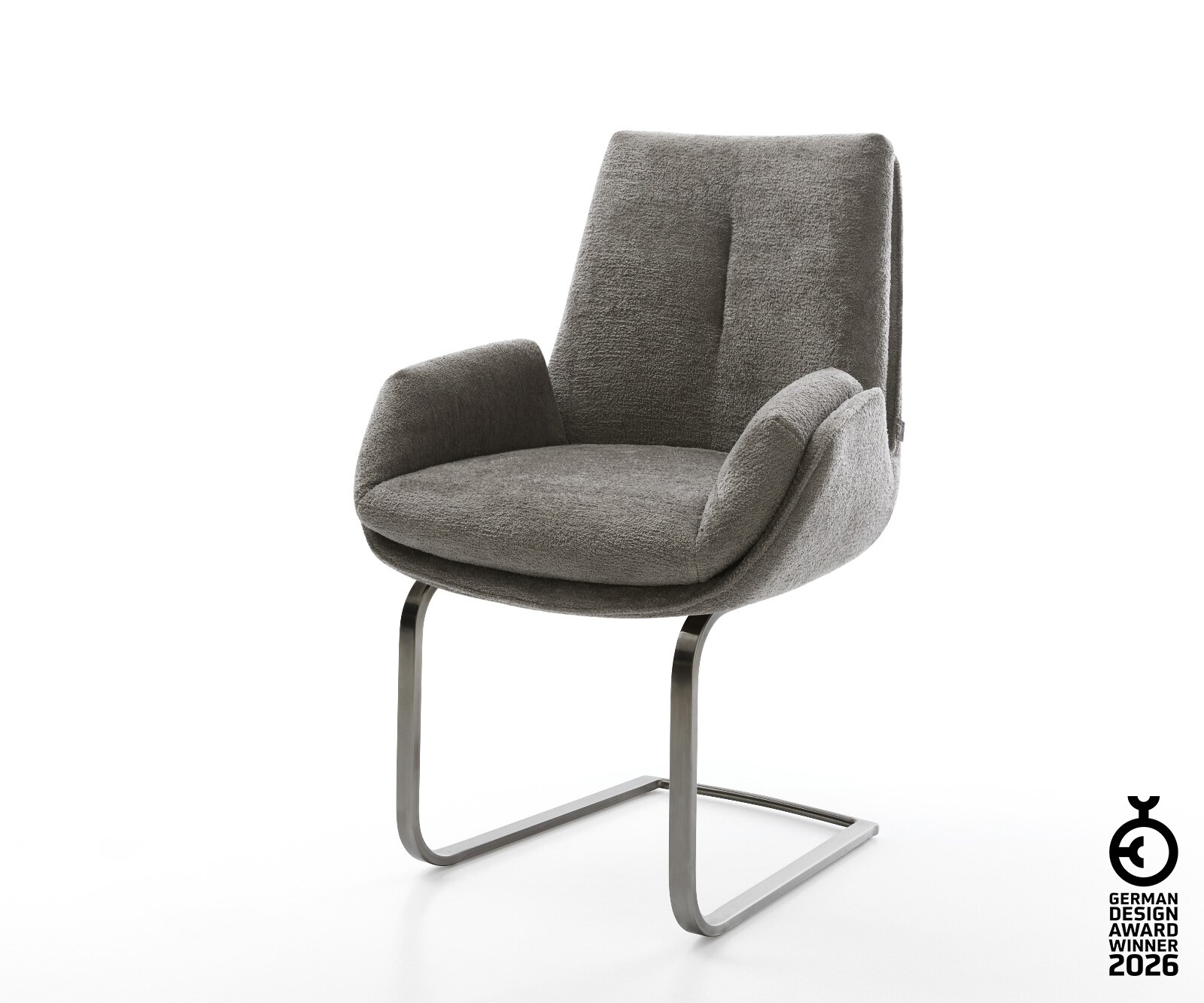 Freischwinger Clea-Flex Bouclé Soft Schlamm Freischwinger flach Graphit