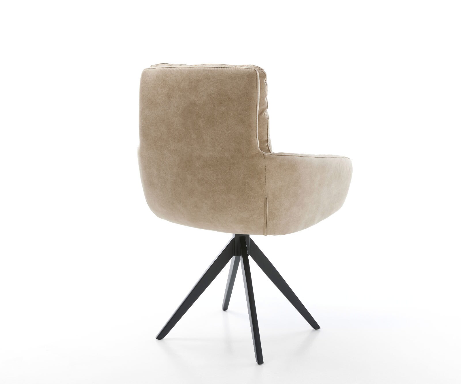 Esszimmerstuhl Abelia-Flex mit Armlehnen Mikrofaser Beige Vintage Kreuzgestell kantig Schwarz 4 Esszimmerstuhl Abelia-Flex mit Armlehnen Mikrofaser Beige Vintage Kreuzgestell kantig Schwarz 4