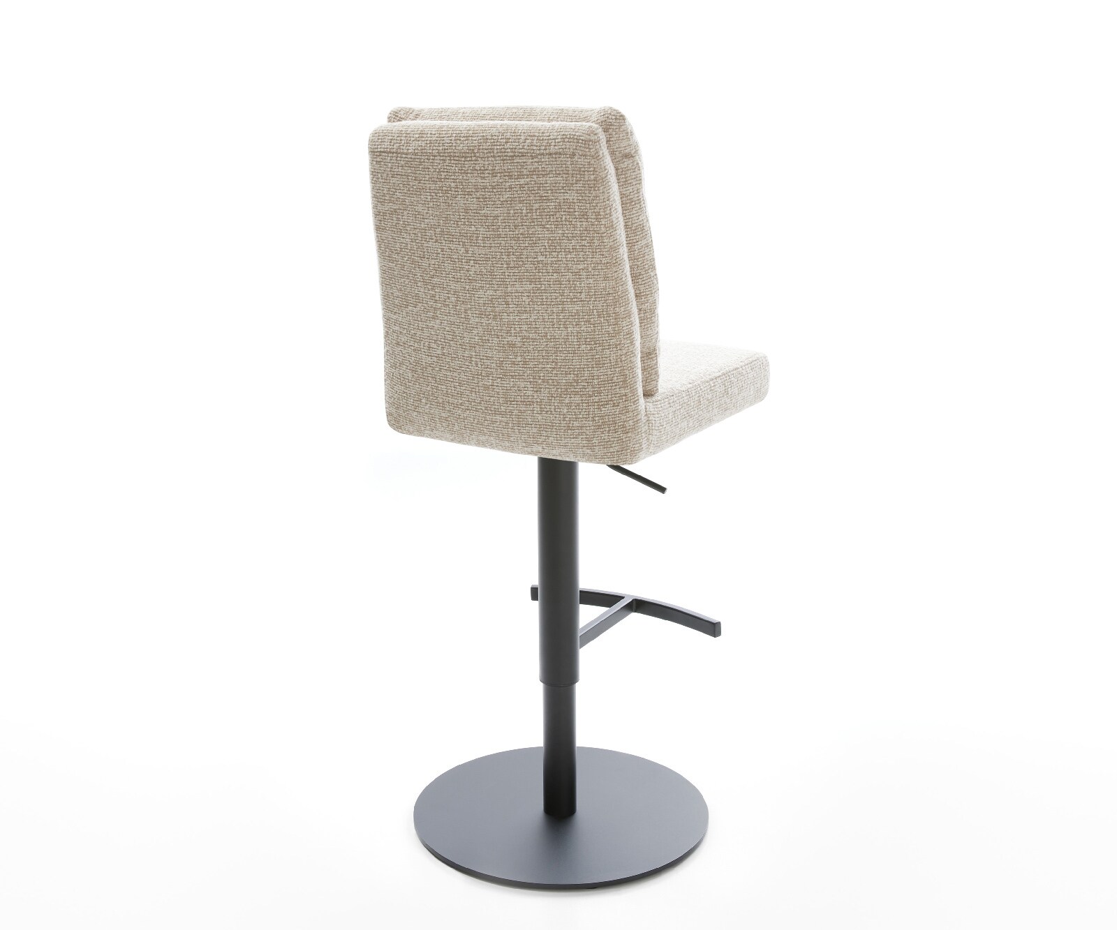 Barstuhl Pela-Flex Webstoff Soft Beige Drehfuß höhenverstellbar Metall Schwarz 5