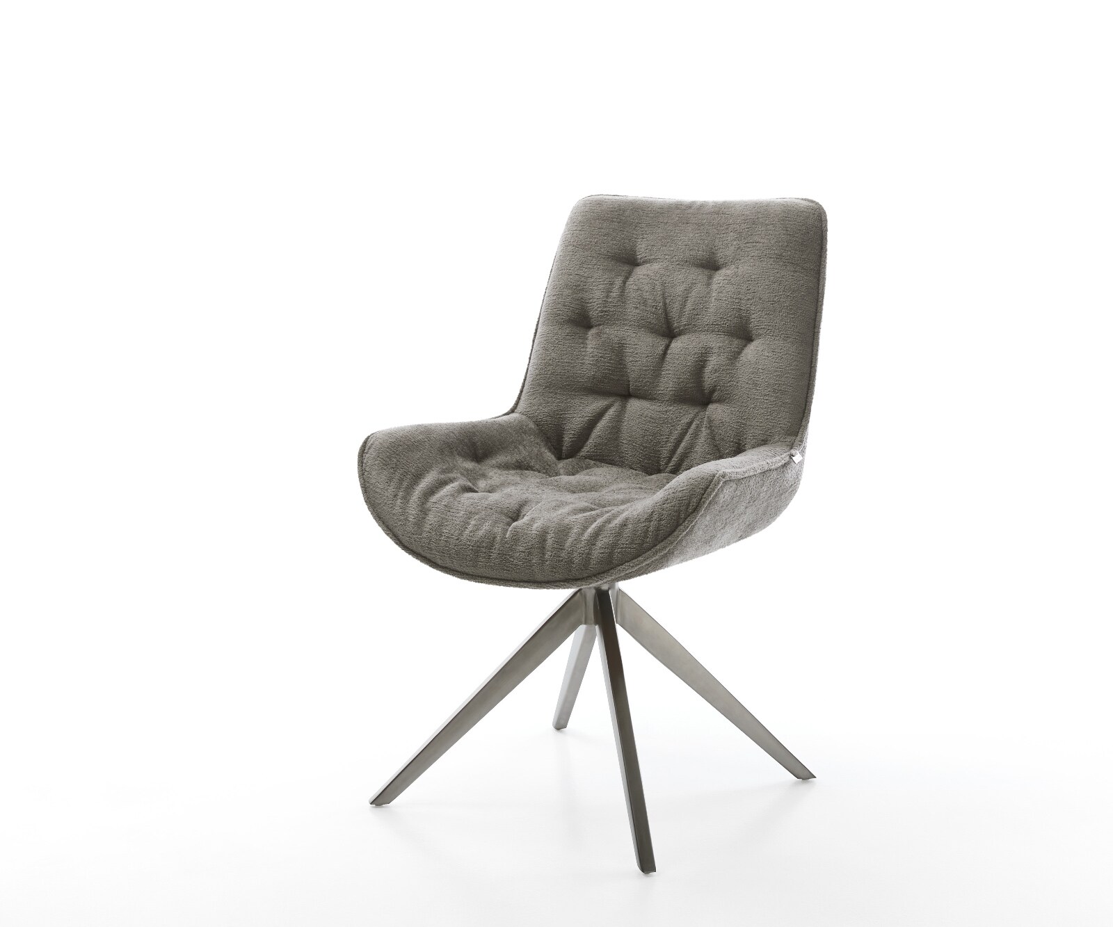 Chaise-pivotante Taimi-Flex bouclé doux couleur boue pied croisé large grafiete pivotement sur 360° fonction bascule 1