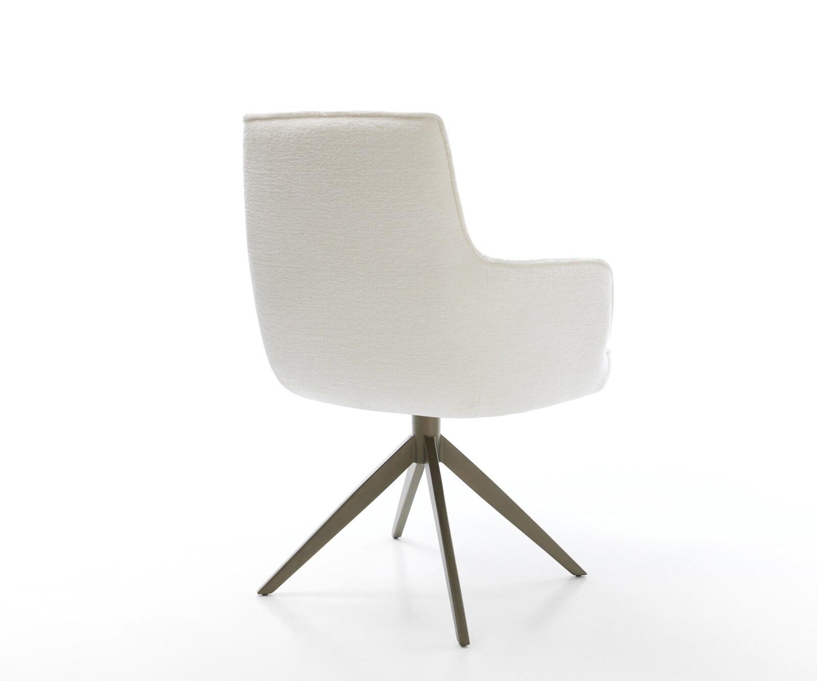 Drehstuhl Heira-Flex mit Armlehnen Bouclé Soft Beige Kreuzgestell breit Effektfinish Titan 360° drehbar Wippfunktion Taschenfederkern 4