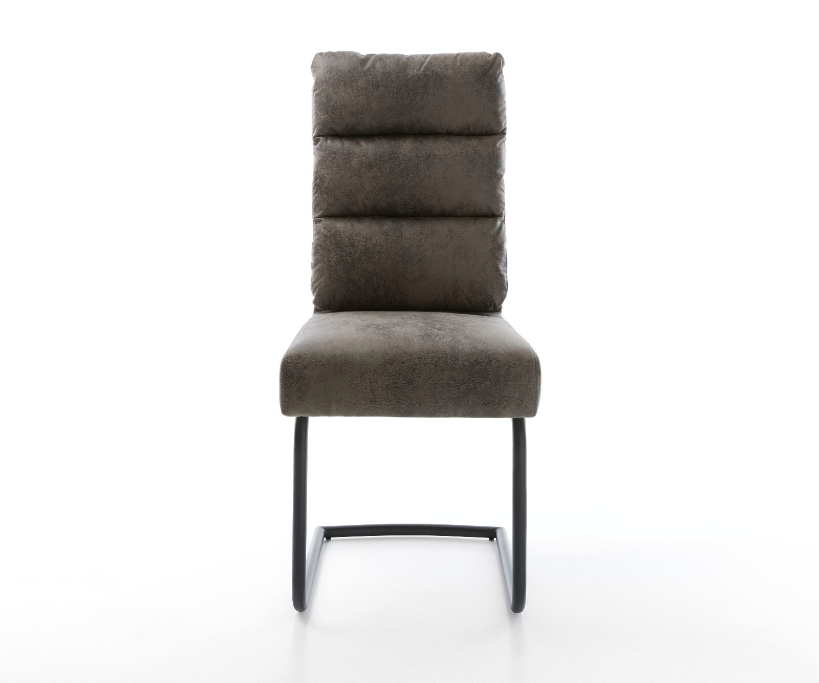 Cantilever Pela-Flex microvelours gris antique pied cantilever rond noir ressorts ensachés 2