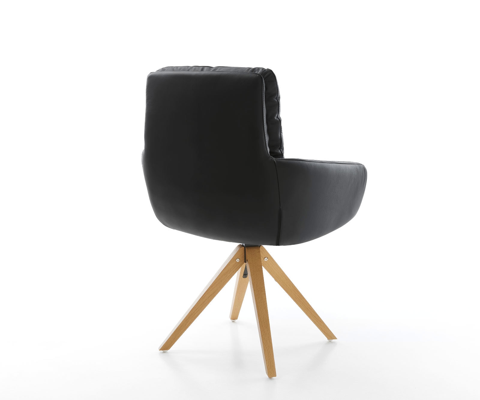 Esszimmerstuhl Abelia-Flex mit Armlehnen Echt-Leder Schwarz Holzgestell kantig Natur 4 Esszimmerstuhl Abelia-Flex mit Armlehnen Echt-Leder Schwarz Holzgestell kantig Natur 4