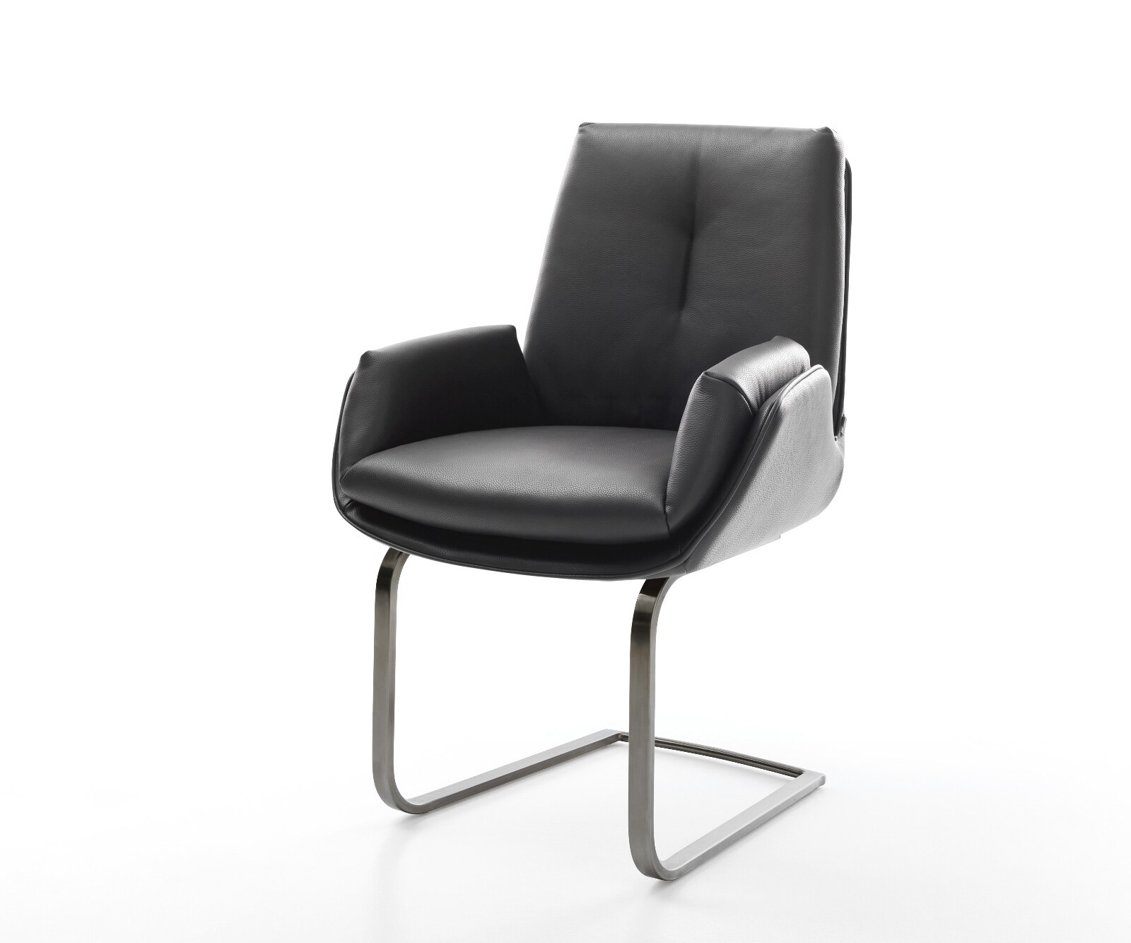 Freischwinger Clea-Flex Echt-Leder Schwarz Freischwinger flach Graphit 1
