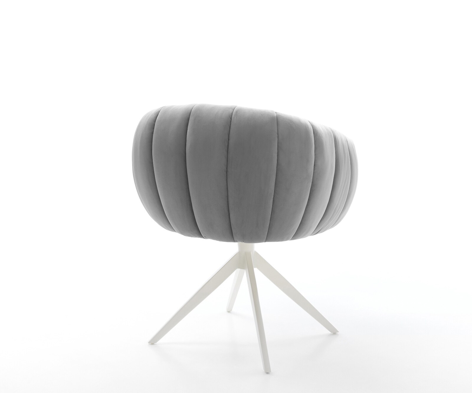 Drehstuhl Jada-Flex Samt Grau Kreuzgestell breit Weiß 360° drehbar Wippfunktion Taschenfederkern 4