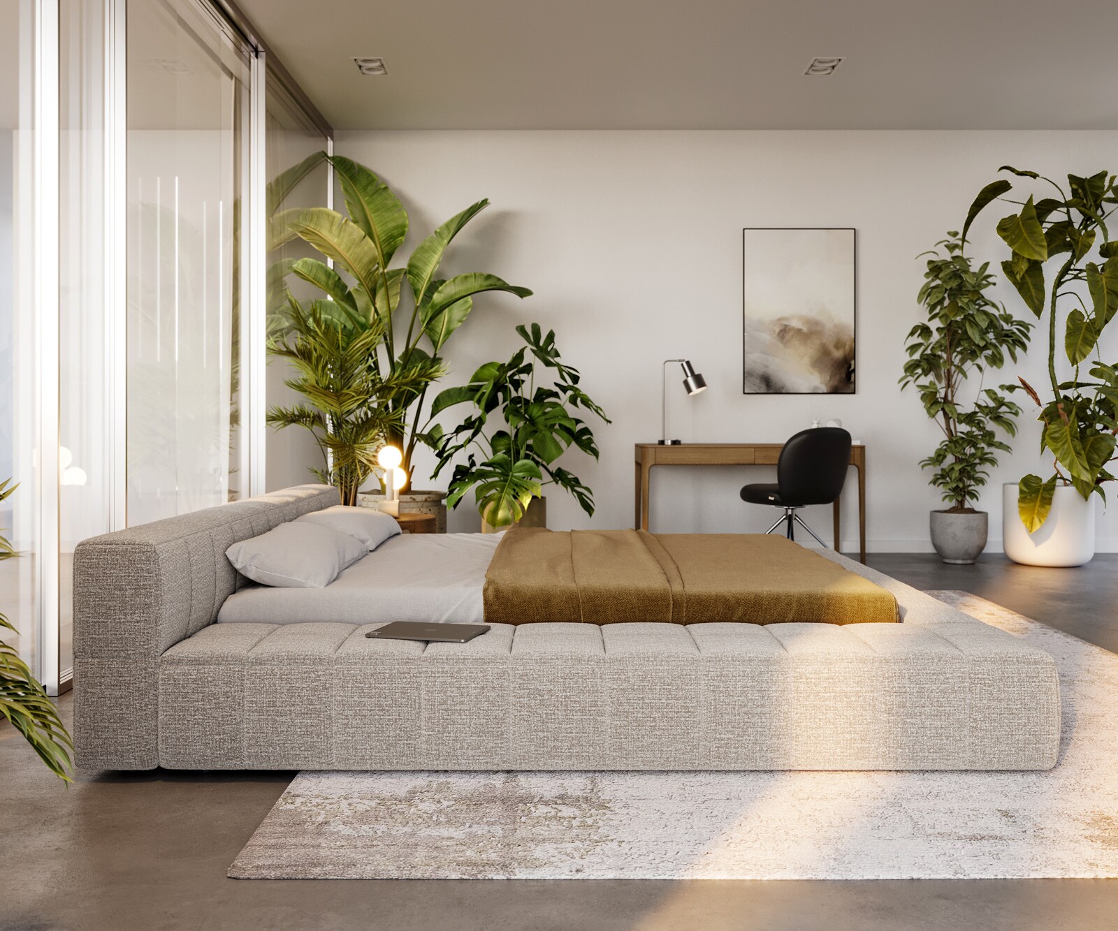 Polsterbettgestell Espazio 180x200 cm Webstoff Soft Beige 3